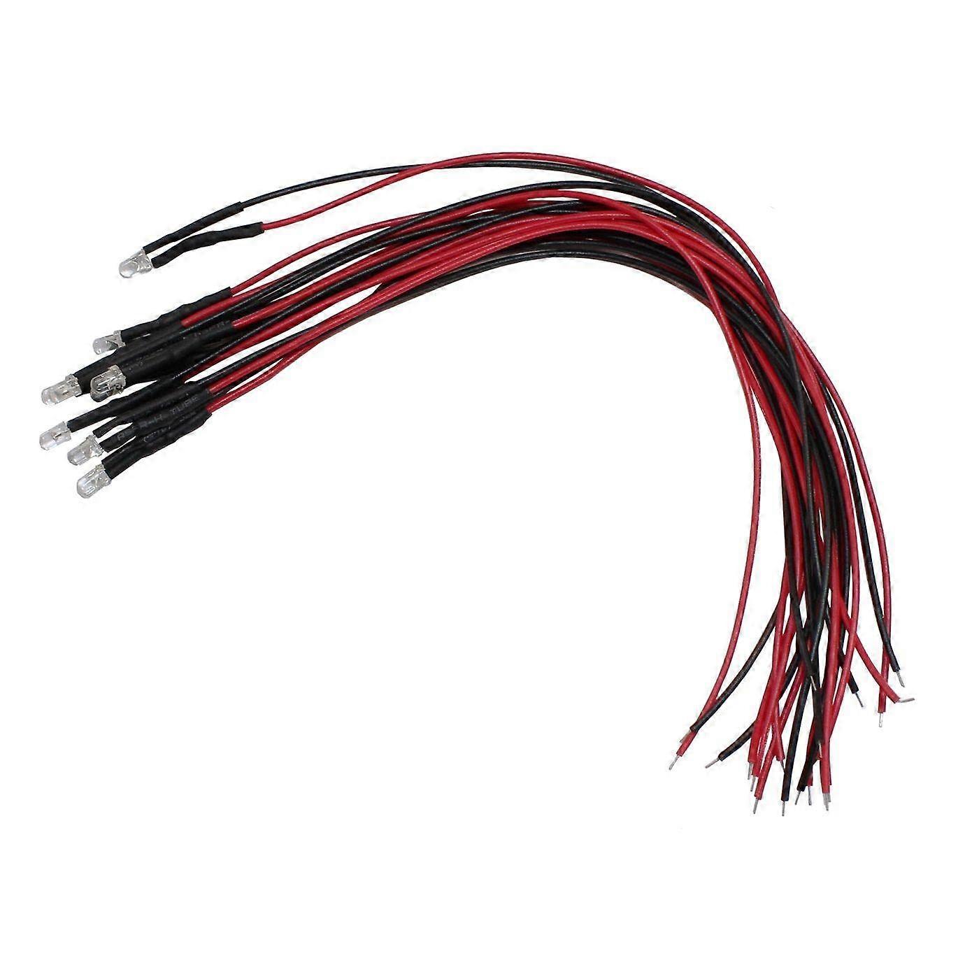 5 x super bright LEDs with resistor for 5 V applications high power LEDs with connection cable for selfsoldering DIY in red diameter: