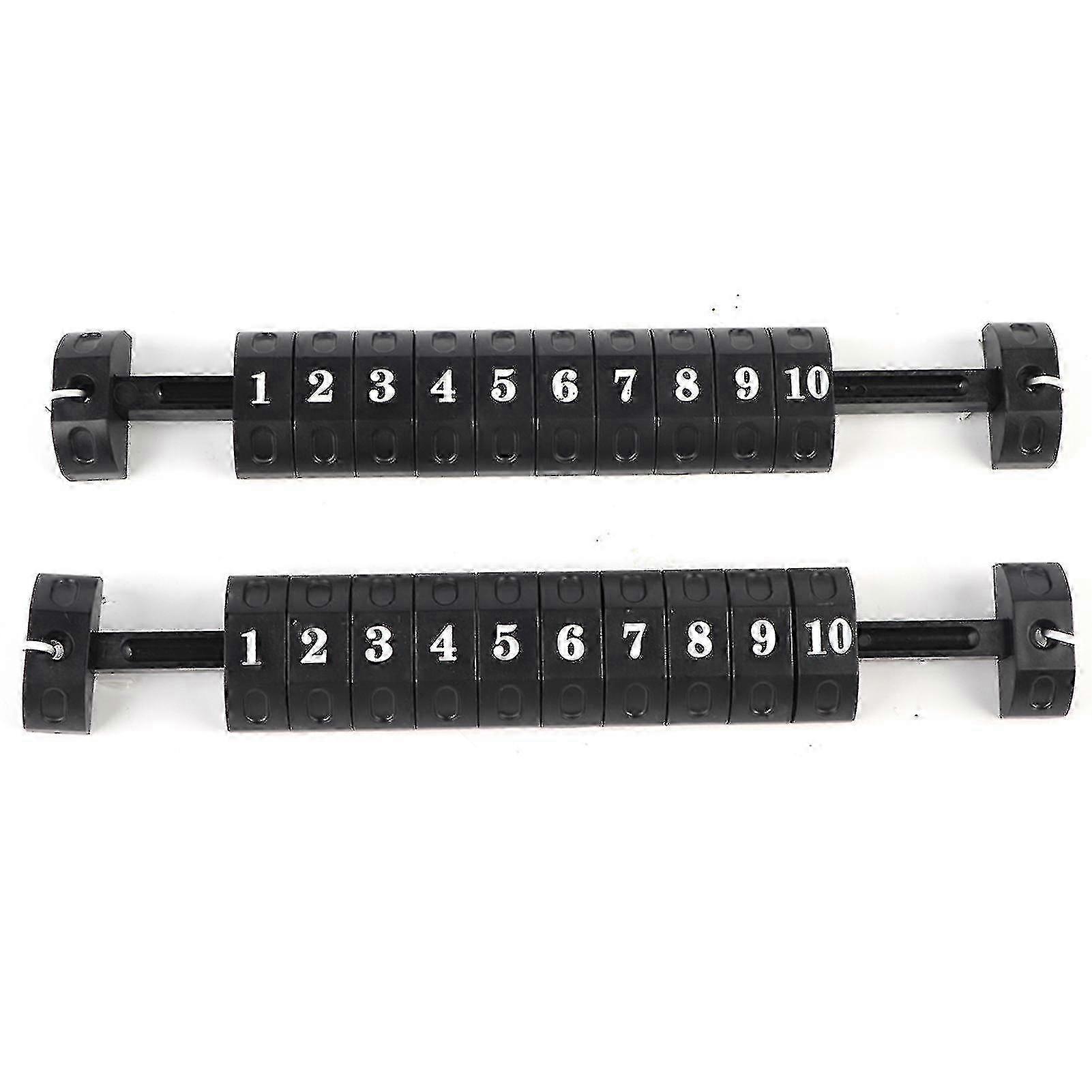 Set of 2 Table Football Score Counter Indicators with 10 Number Scoring Markers in Black Color