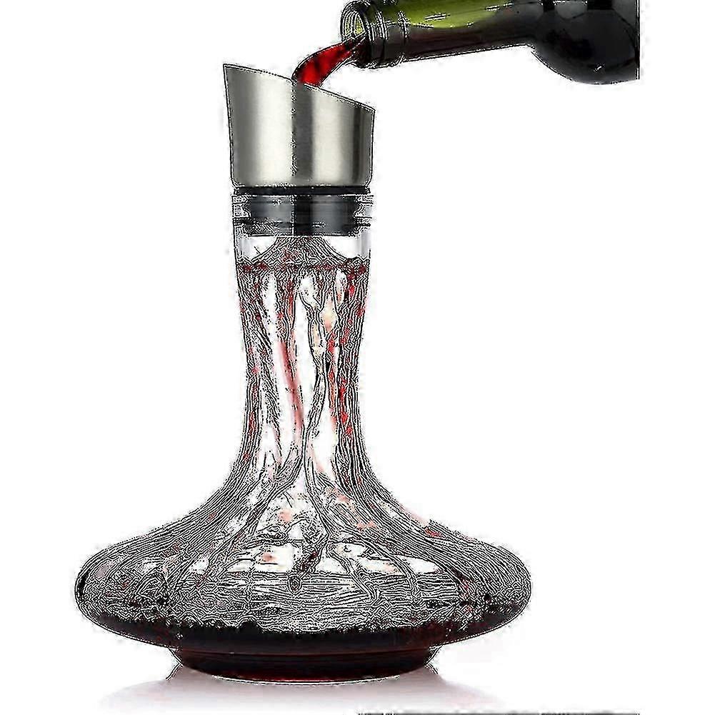 New Wine Decanter with Integrated Aerator, Pourer, and Strainer, Suitable for Red Wine, Wine Carafe and Aeration Tool, Perfect for Wine Love