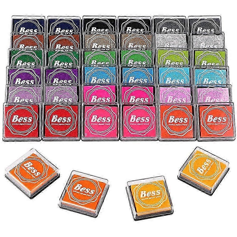 Ink Pads for Rubber Stamps, 40PCS 20 Colors Rainbow Ink Pad Stamps Partner Washable Color Ink Pad f