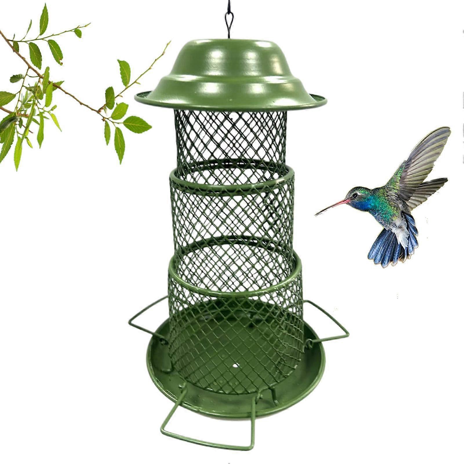 Metal Bird Feeder Station – 3-Tiered Outdoor Bird Feeding House with Large Capacity for 360-Degree Feeding and Garden Decor