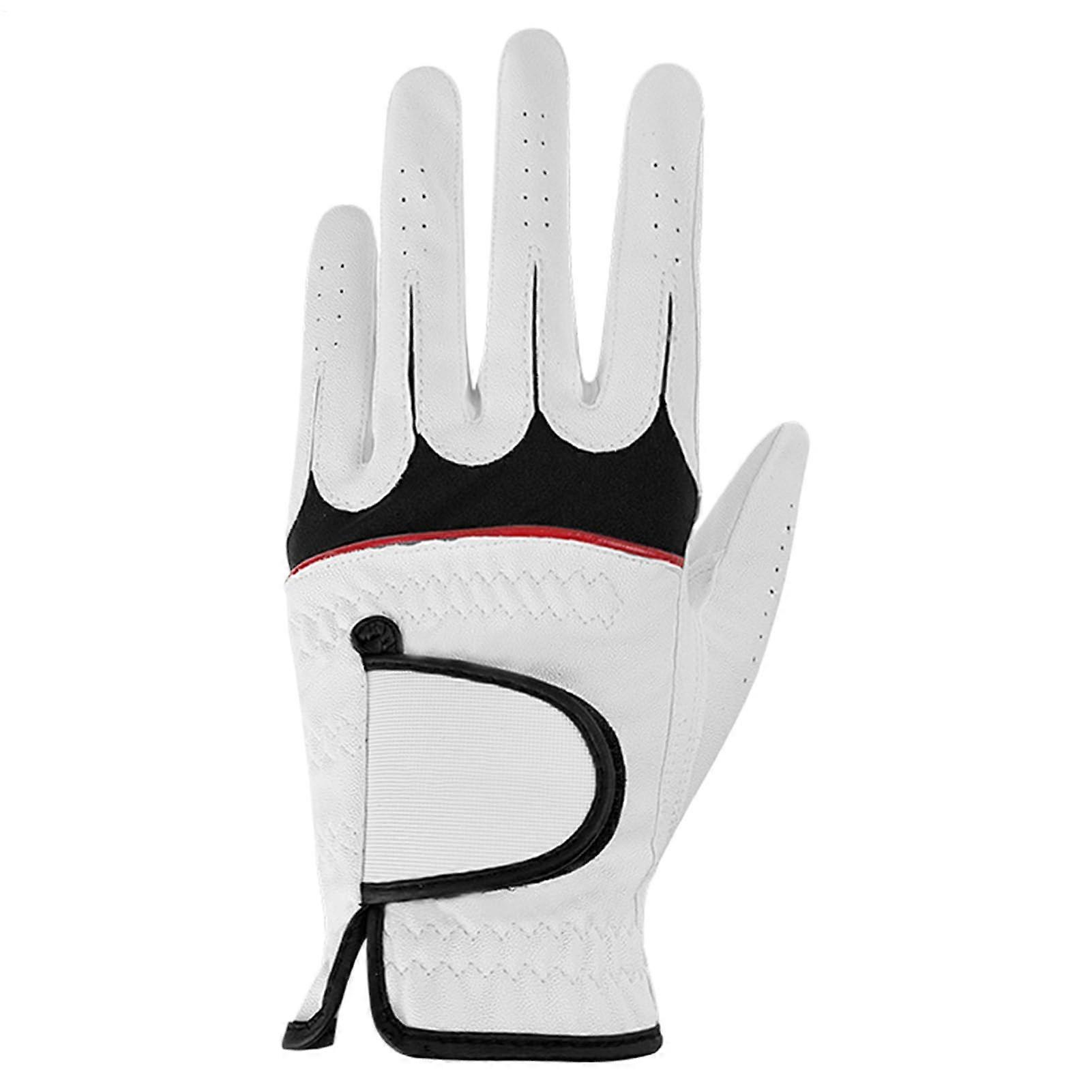 Golf Gloves for Men Left-Handed | Leather Anti-Slip Golf Swing Training Gloves for Left Hand | Size 25
