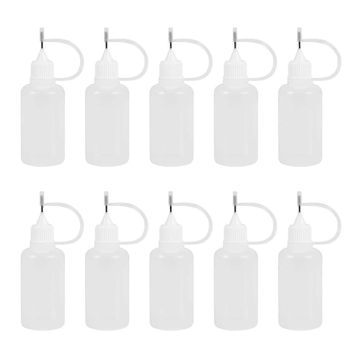 10Pcs 30Ml Plastic Squeezable Tip Applicator Bottle Refillable Dropper Bottles with Needle Tip Caps