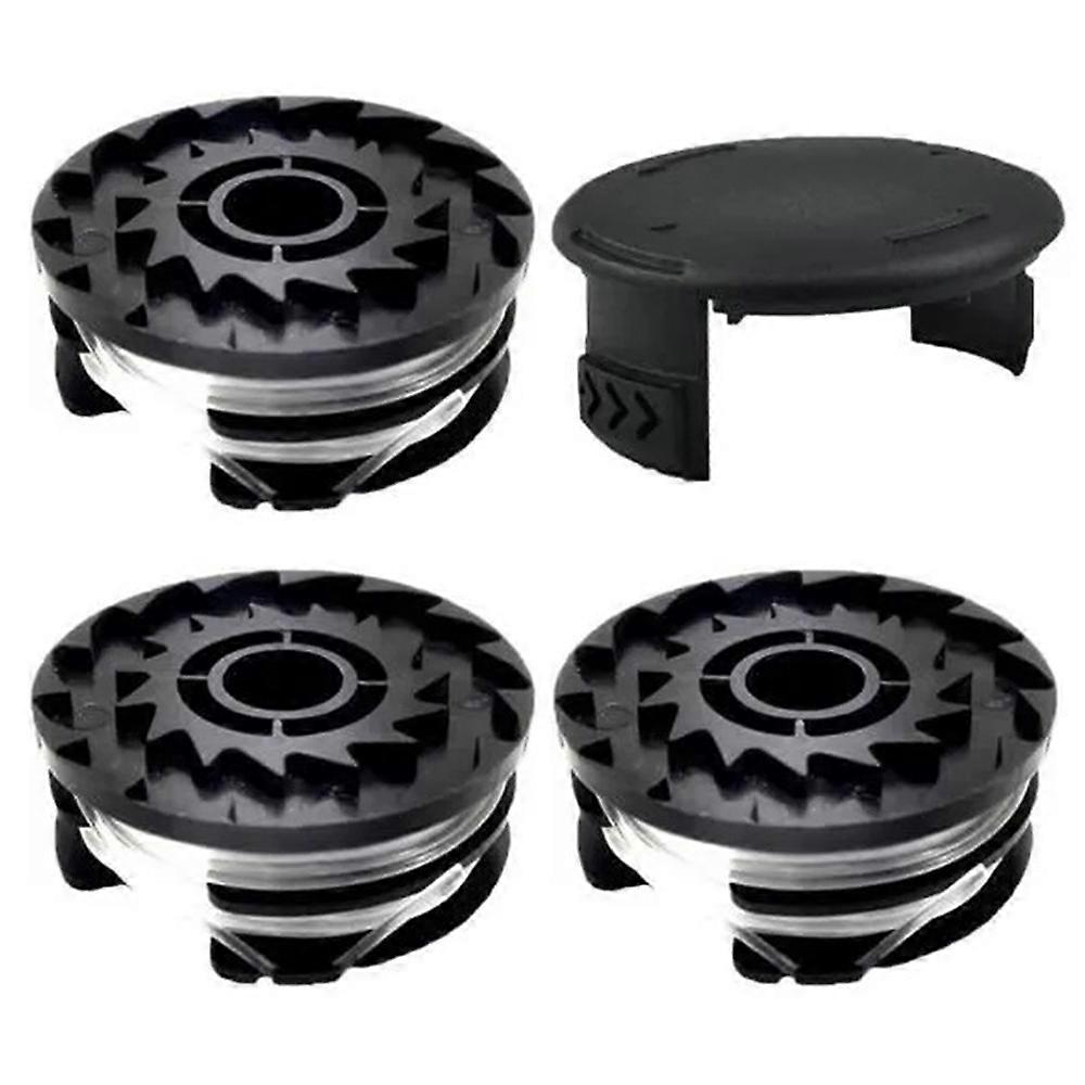 TLP-01+TLP-01-1 For Parkside PRTA 20-Li A1-IAN 311046 Lawn Mower Replacement 3 Spool + Spool Cap