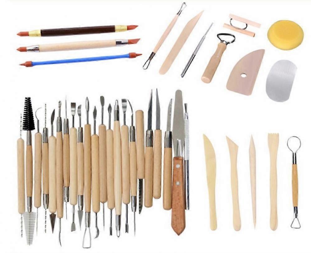 38 Pieces Clay Tools - Pottery Sculpting - Pottery Supplies - Modeling Tools - Sculpting - Ceramic/Polymer/Modelling Clay - Trimming Knife, Stippling