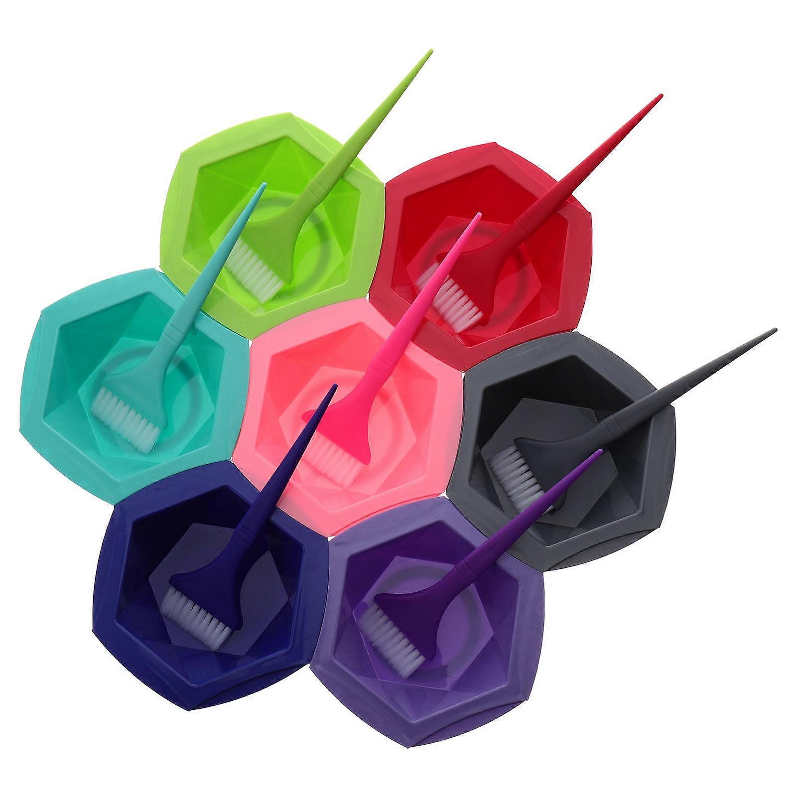 Hairdressing Supply Applying Salon Use Assorted Color 16.5X15cm Plastic 7 Sets