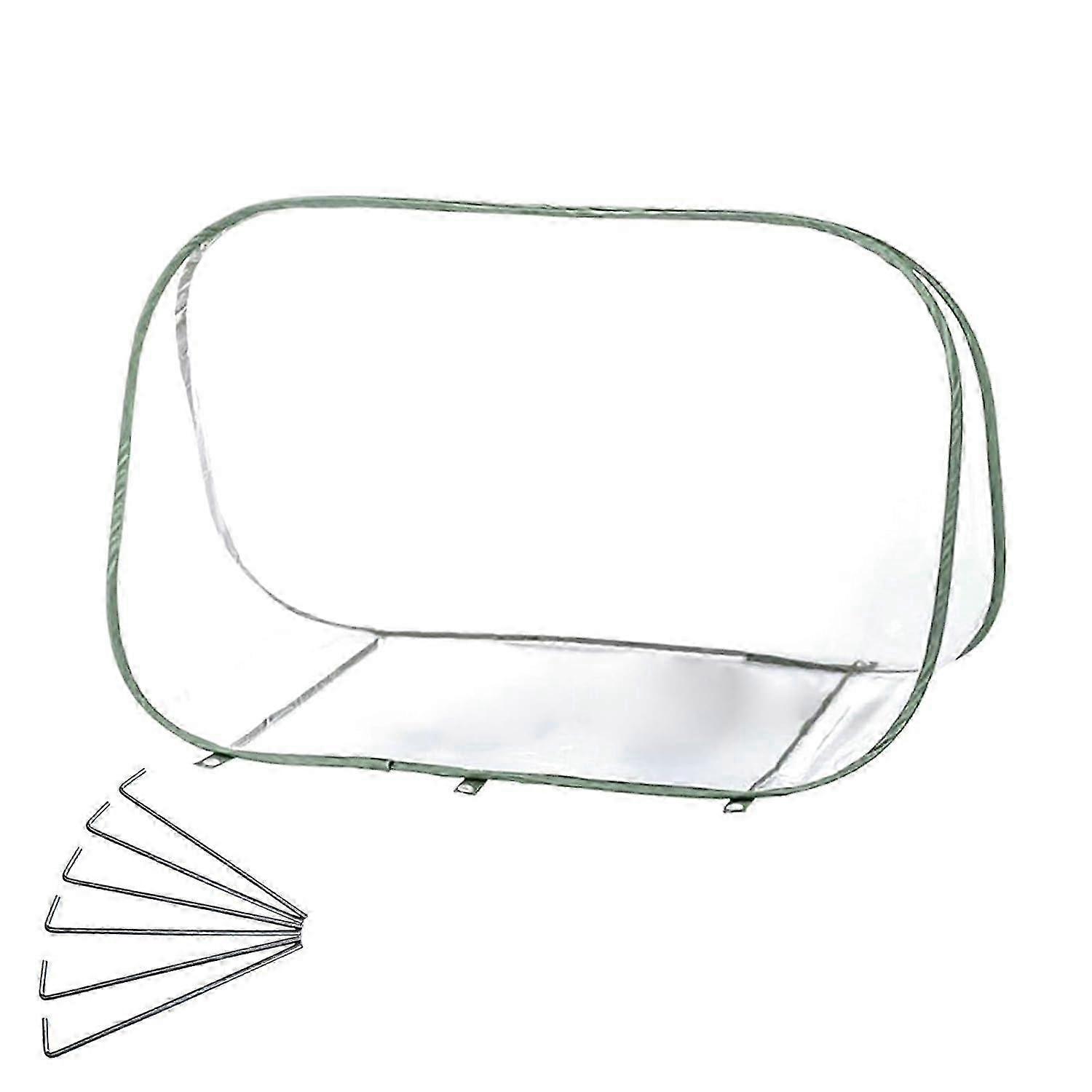 Portable Mini Greenhouse Cover for Gardening, Popup PVC Design with 6 Ground Stakes for Enhanced Stability