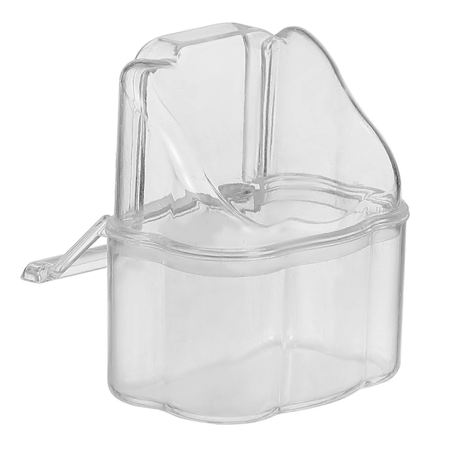 Hanging Bird Food Bowl Transparent Container Practical Design Large Capacity 5Pcs