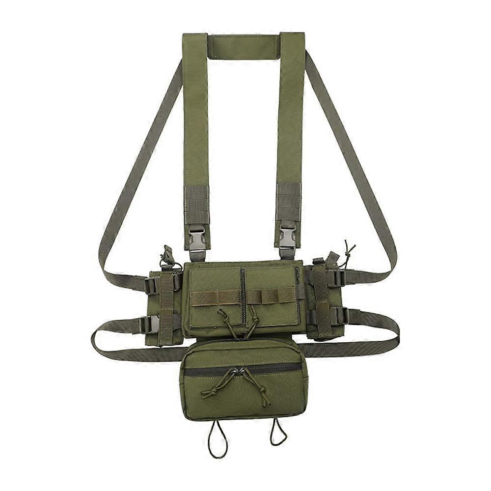 Tactical Vest Tactical Chest Mini Hunting Vest Suitable for Outdoor Hunting Sports Camping Hiking (Green)