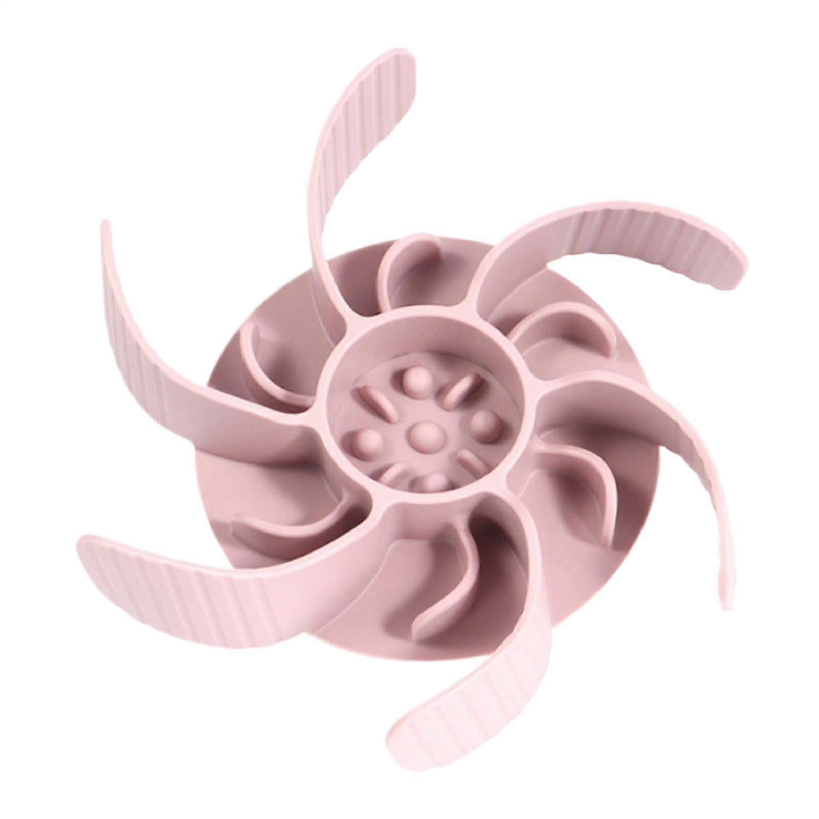 Slow Feeding Dog Bowl Insert Silicone Puzzle Feeder With Suction Cups Anti-Choking Non-Slip Pink For Small To Large Dogs