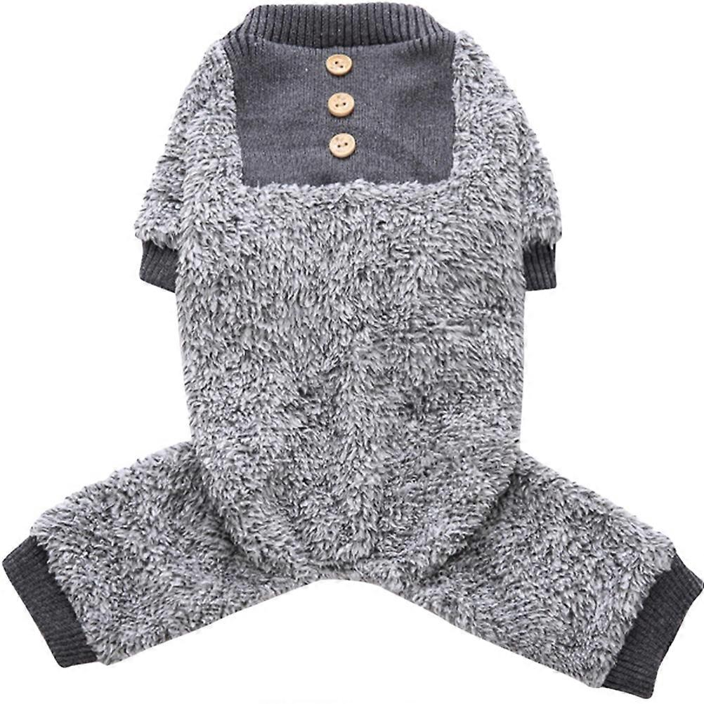 Pet Clothes Skin-Friendly Dog Pajamas Suitable for Everyday Use Grey Polyester Cotton 1Pcs