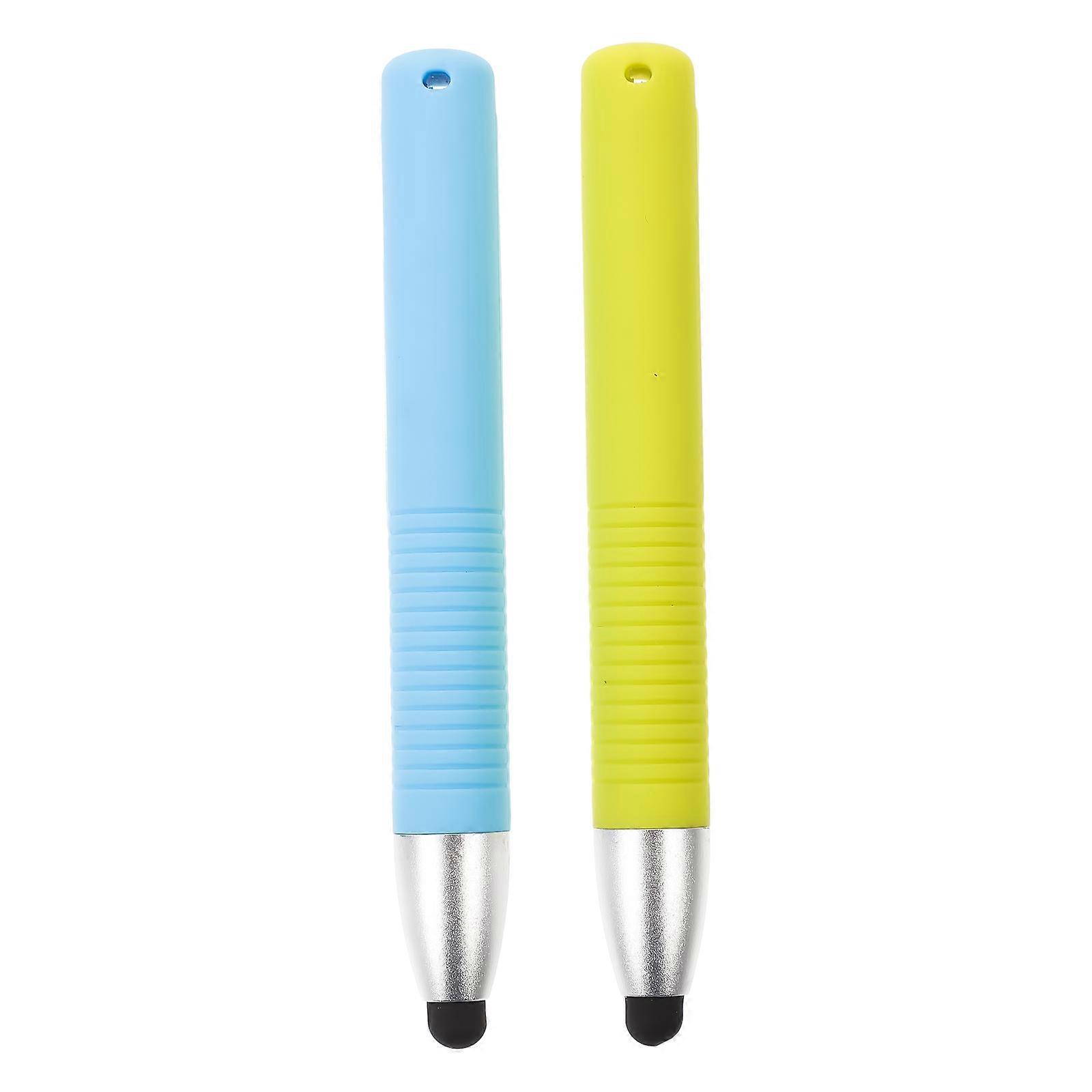 Capacitive Stylus Pen for Touch Screens Soft Silicone Tip, Precise Drawing Tool for Tablets and Phones, 2pcs Set in Blue and Fluorescent Green