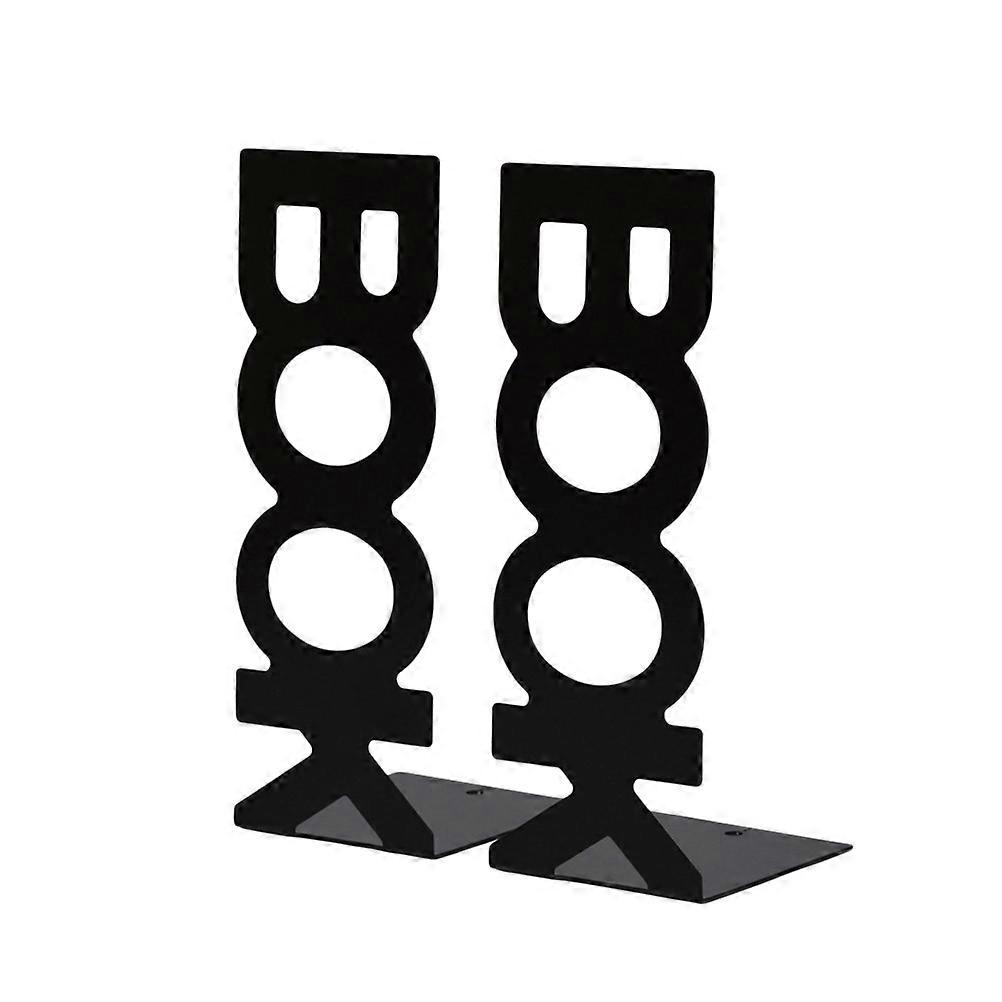 for Heavy Books Sturdy Metal Frame Book Organiser Retro Style Home Use 208mm Black 4Pcs