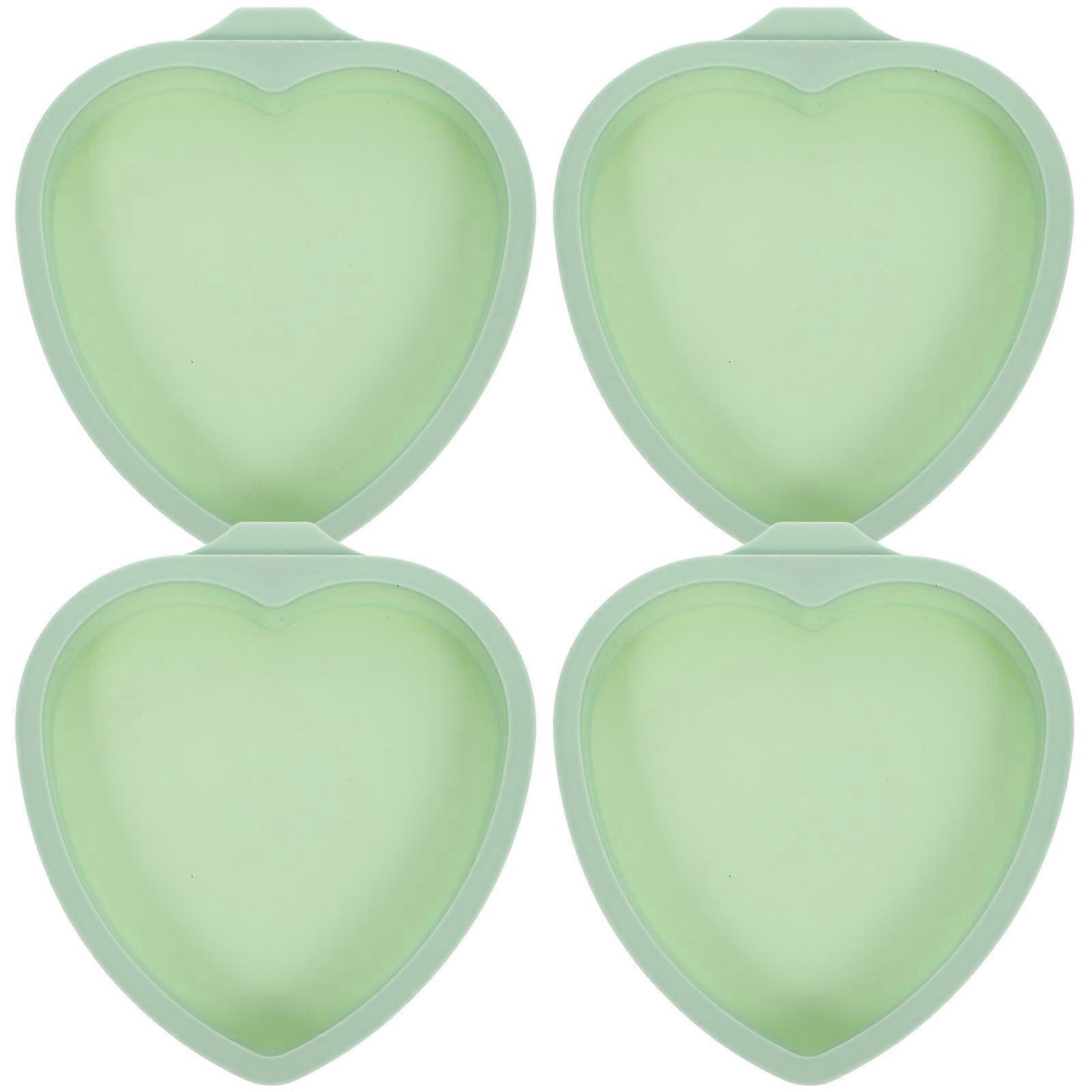 Heart Shaped Cake Pans Silicone Molds Time Saving 4Pcs Romantic Design For Home Bakers