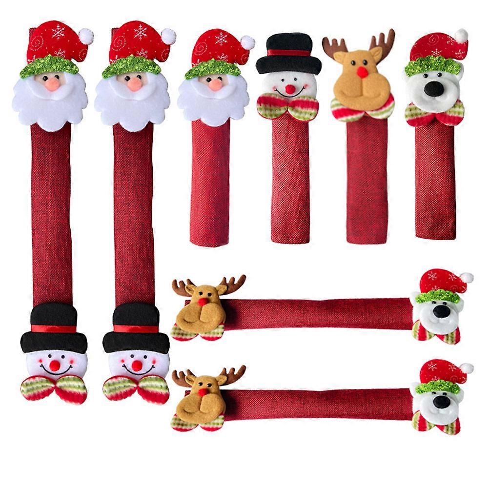 装飾ハンドルカバー冷蔵庫ハンドル手袋クリスマスデコレーションアソートカラー38x13cm保護8個