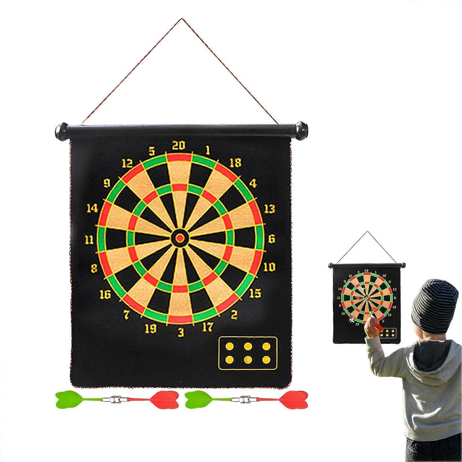 Magnetic Dart Board for Kids, TwoSided Rollup, Fun for Family 12 Inch