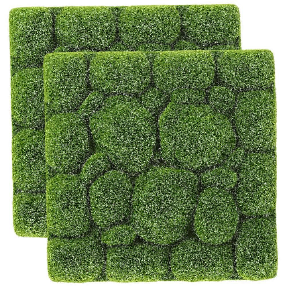 Simulation Artificial Moss Wall Panel Green Plants Wall Decoration DIY Background 30X30X3.5cm 2Pcs