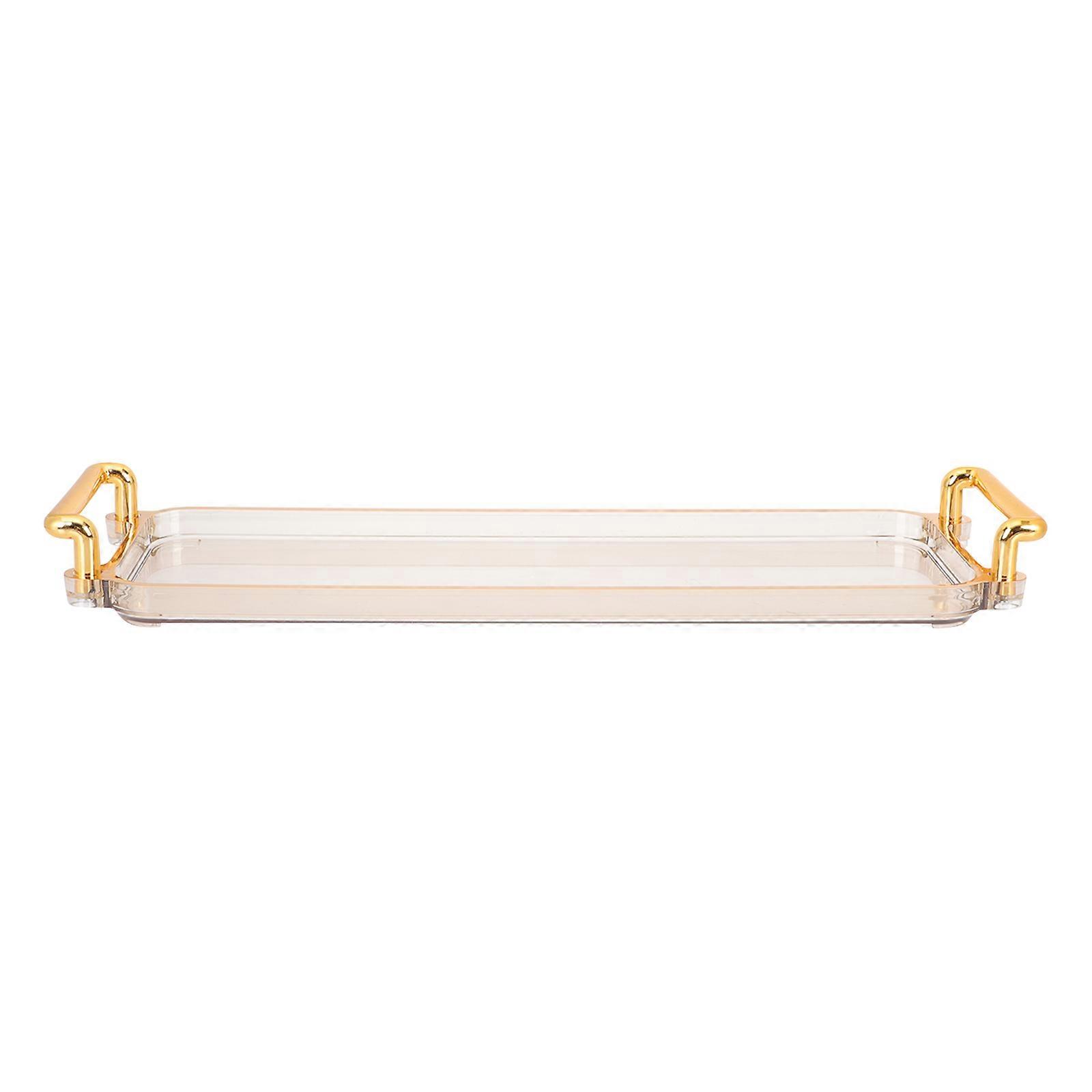 Jewelry Plate Tray Multi-Function Display Tray Amber with Gold Edge 31.00X9.00X3.00CM 1Pack