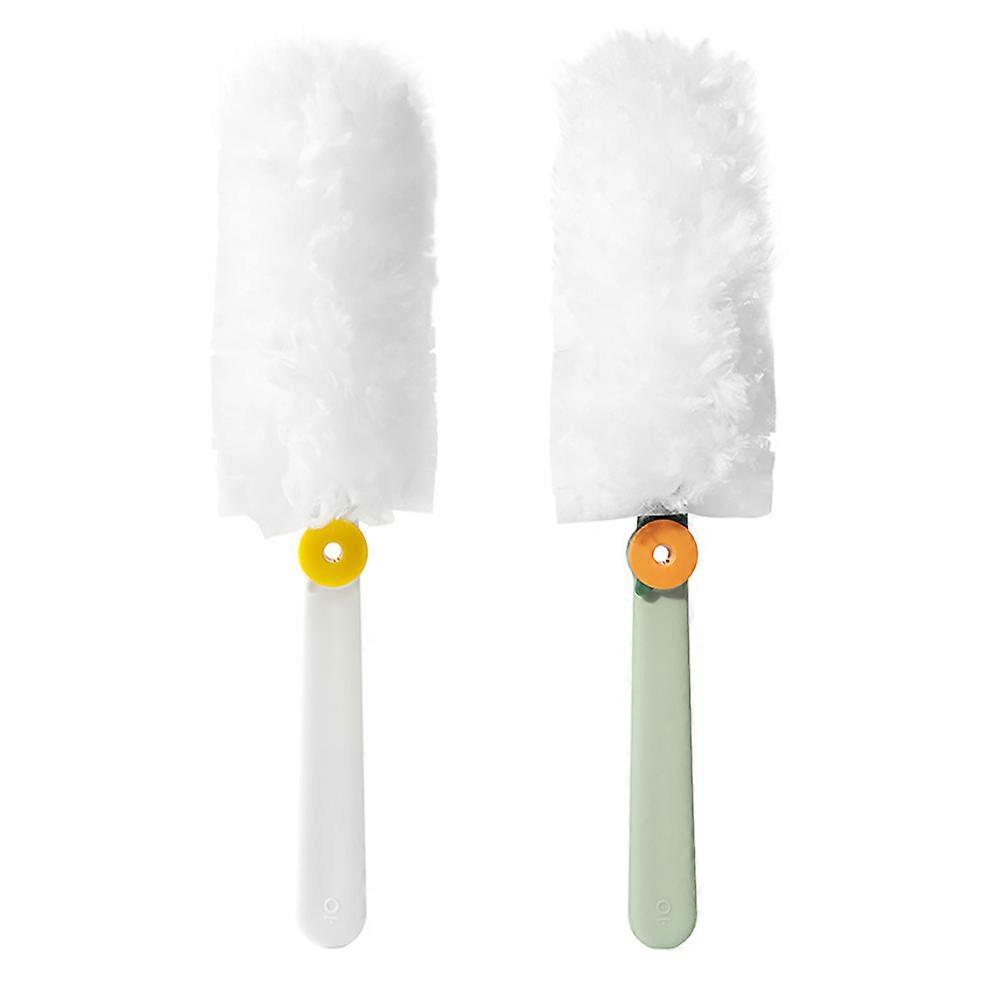 Hand Dusters For Cleaning Dusters Dusting Supplies Rotating Brush White 2Pcs