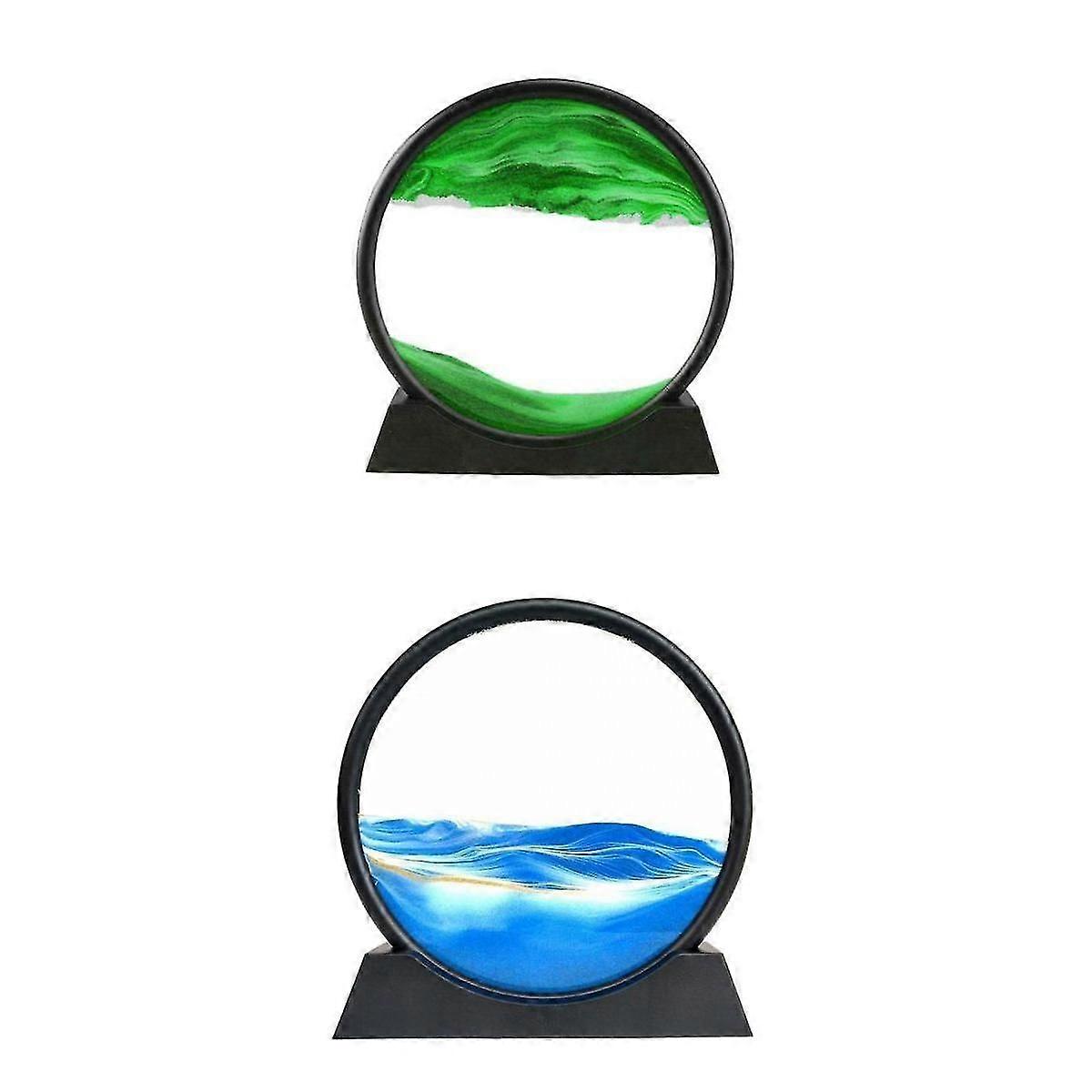 2pcs Moving Sands Art Picture 3D Dynamic Deep Sea Sandscape