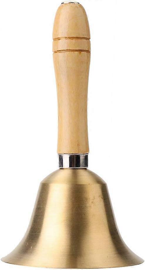 Wooden handle hand bell, loud call service bell alarm, suitable for wedding events, hotel counters, school reception restaurants