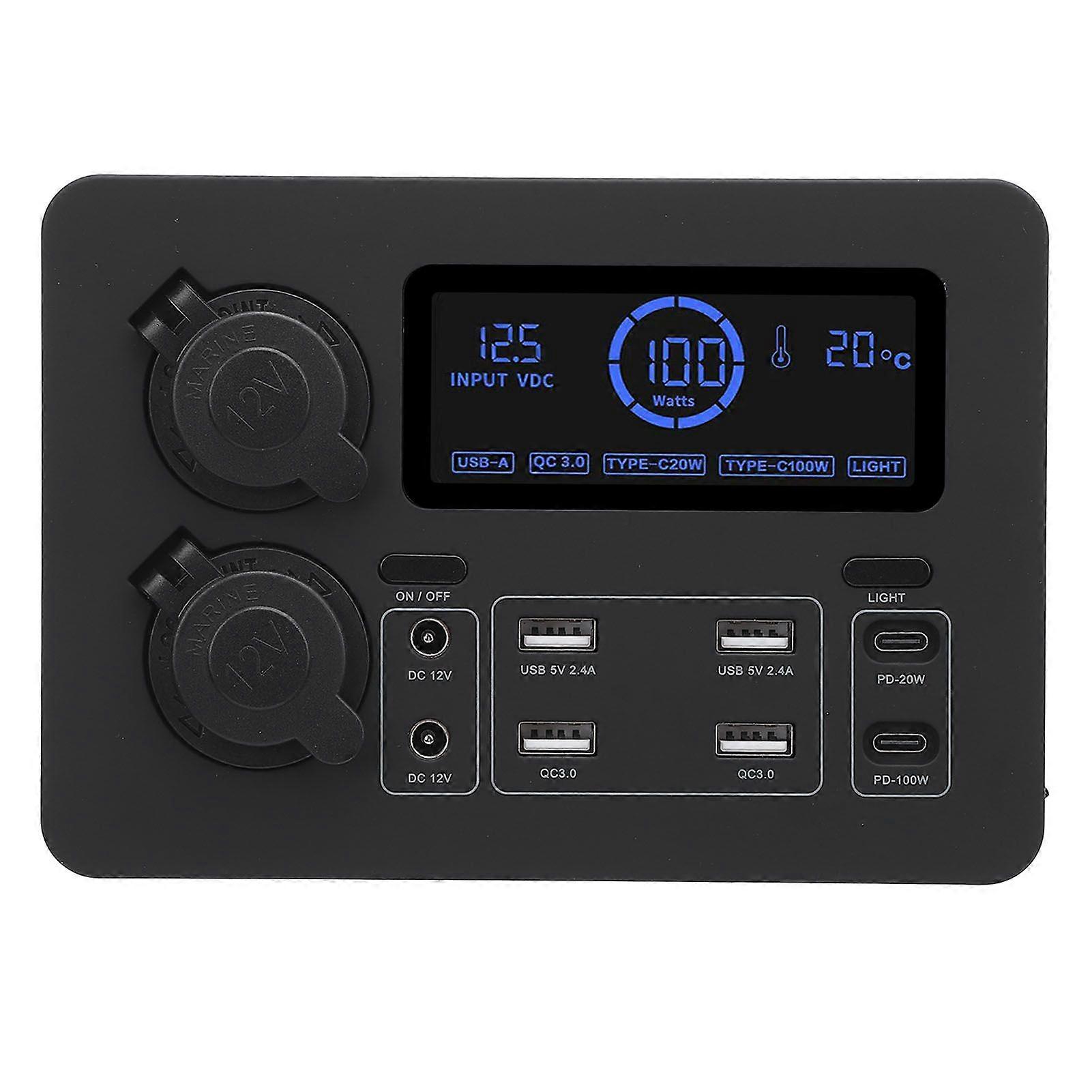 12V Mini Power Box 100W LCD Display USB C QC3.0 Port for 4 Anderson Outlet Multifunctional for Boat RV Car MK00772