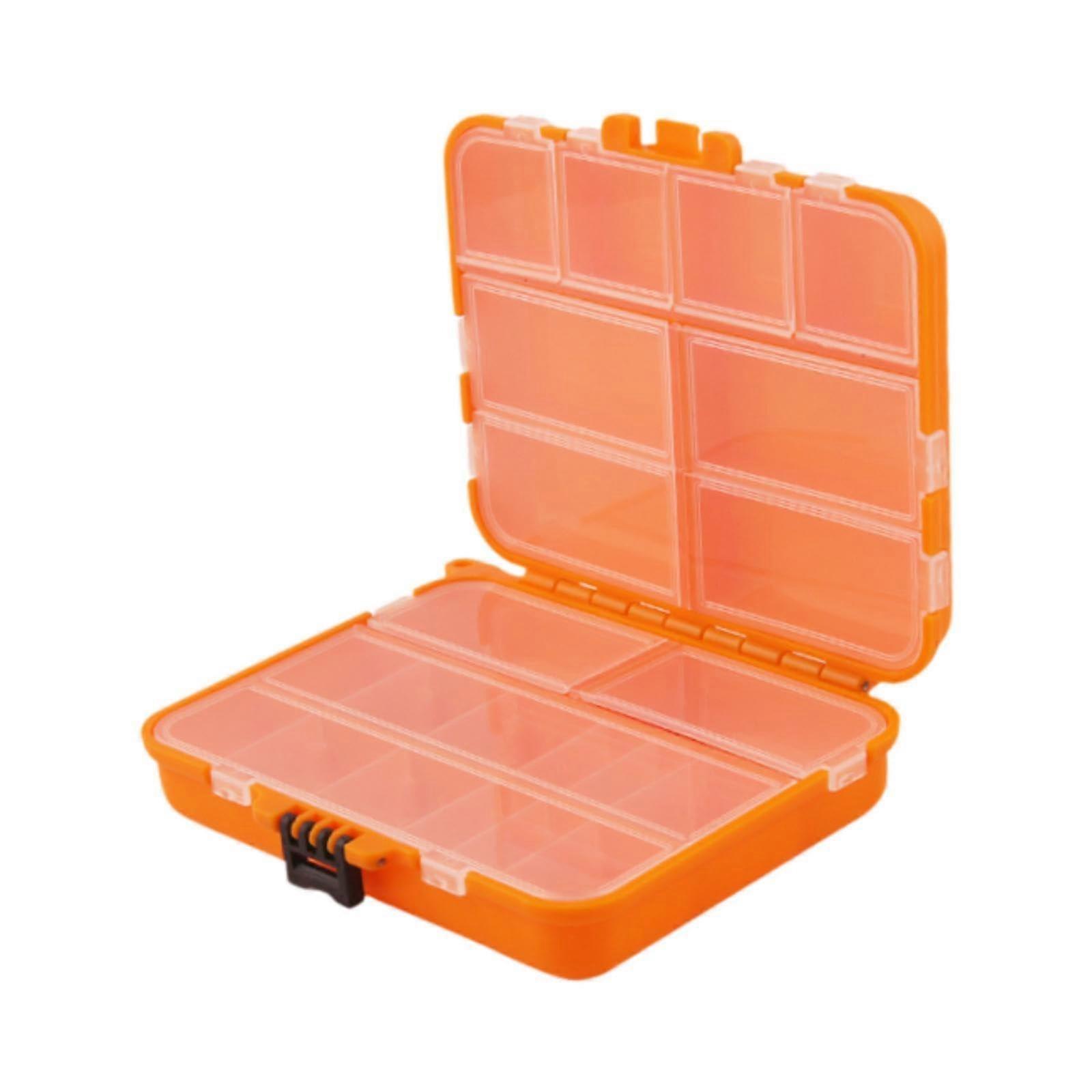 Storage box for fishing hooks and bait, orange