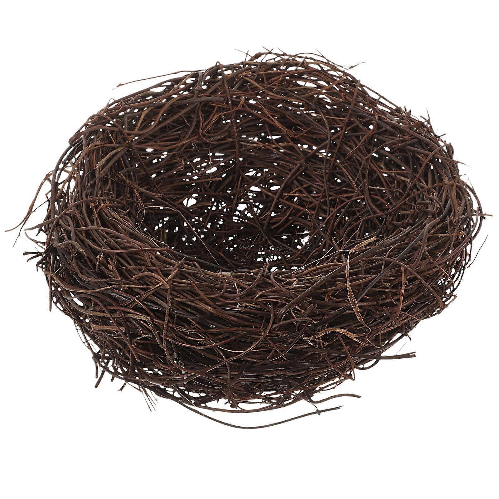 Rattan Ornament Simulated Bird Nest Easter Supplies Wicker Material 15.00X15.00X8.00CM DIY Project 1Set