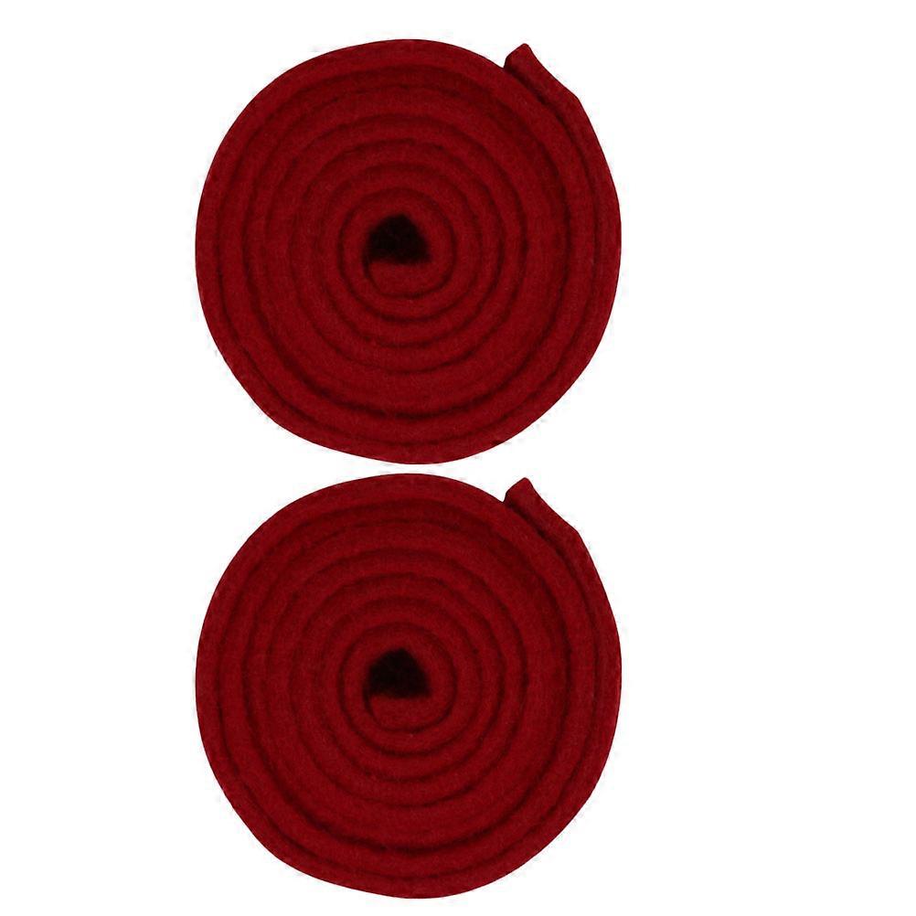 Tone Preservation Guzheng Mute Silencer for Practice Red 120x3cm Wool Mixture 2Pack