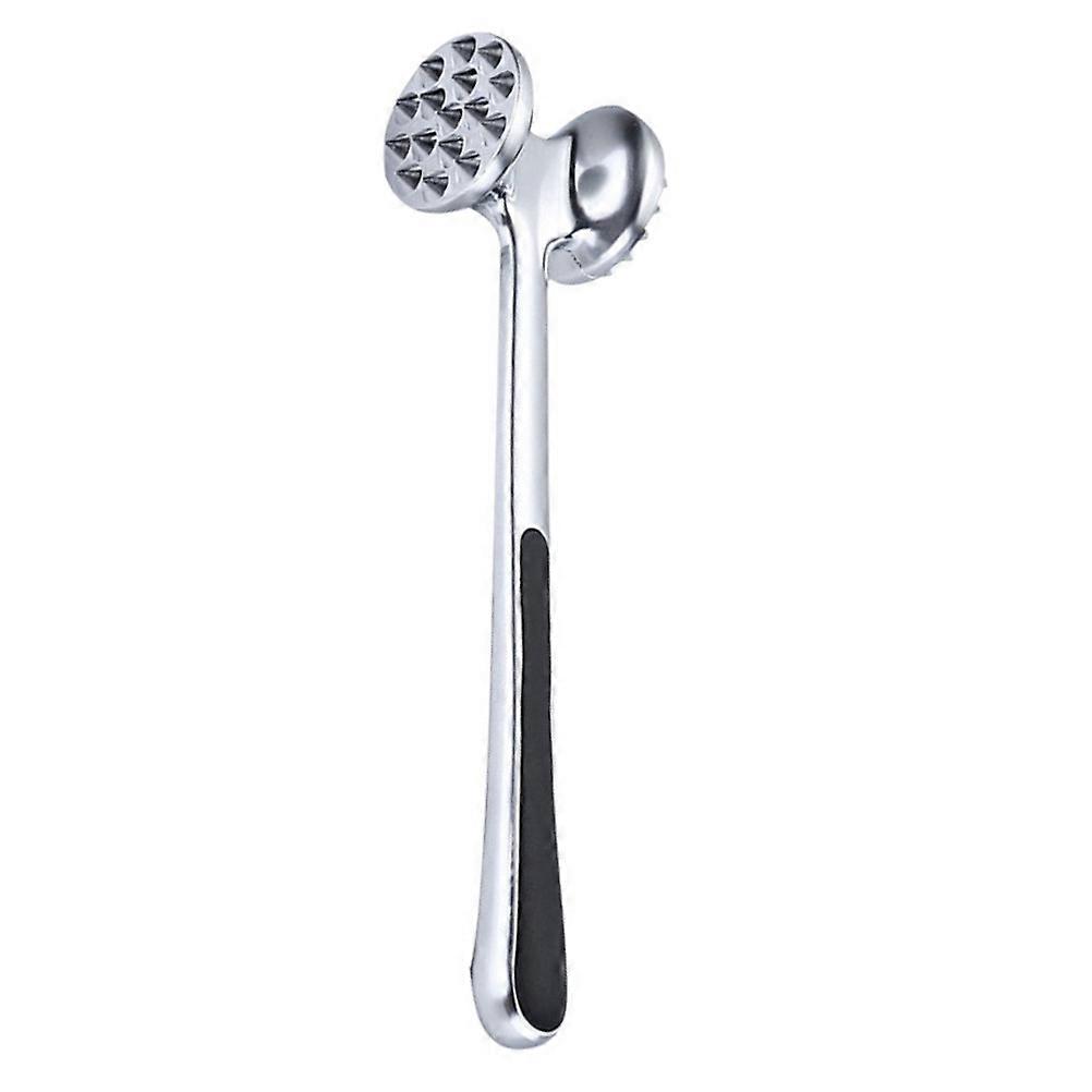 Meat Tenderizer Hammer with Double Sided Design for Kitchen Use Silver