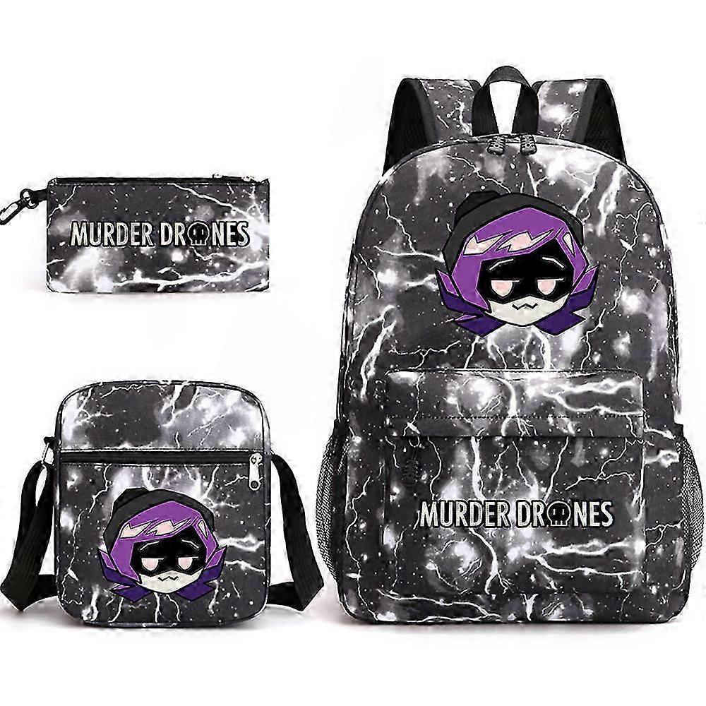 Murder Drones UZI School Bag Backpack Pencil Case Shoulder Bag Three-piece Set _5