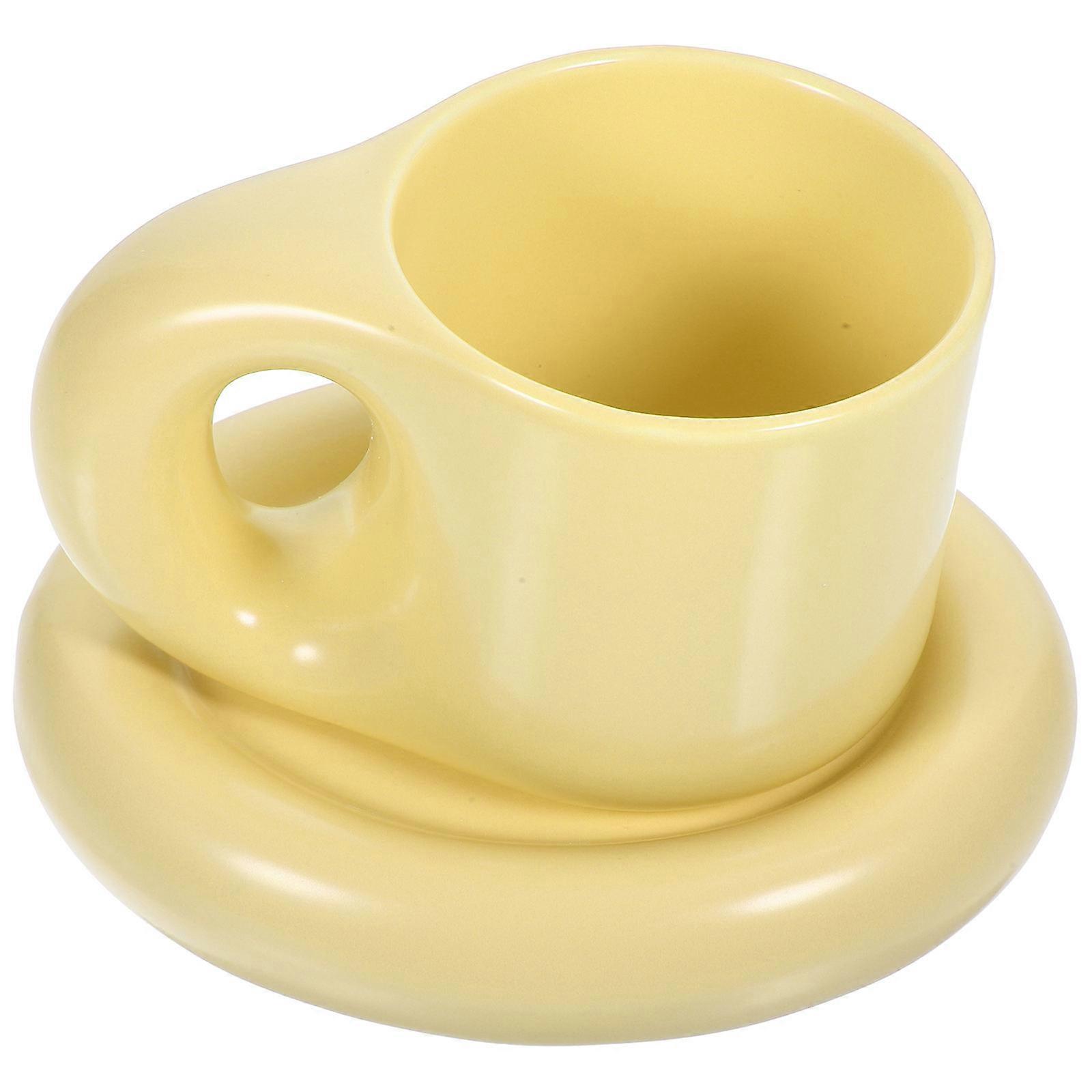 Cups and Mugs Ceramic Hotel Use Yellow 5.1X3.6X3.1in Storage 1 Set