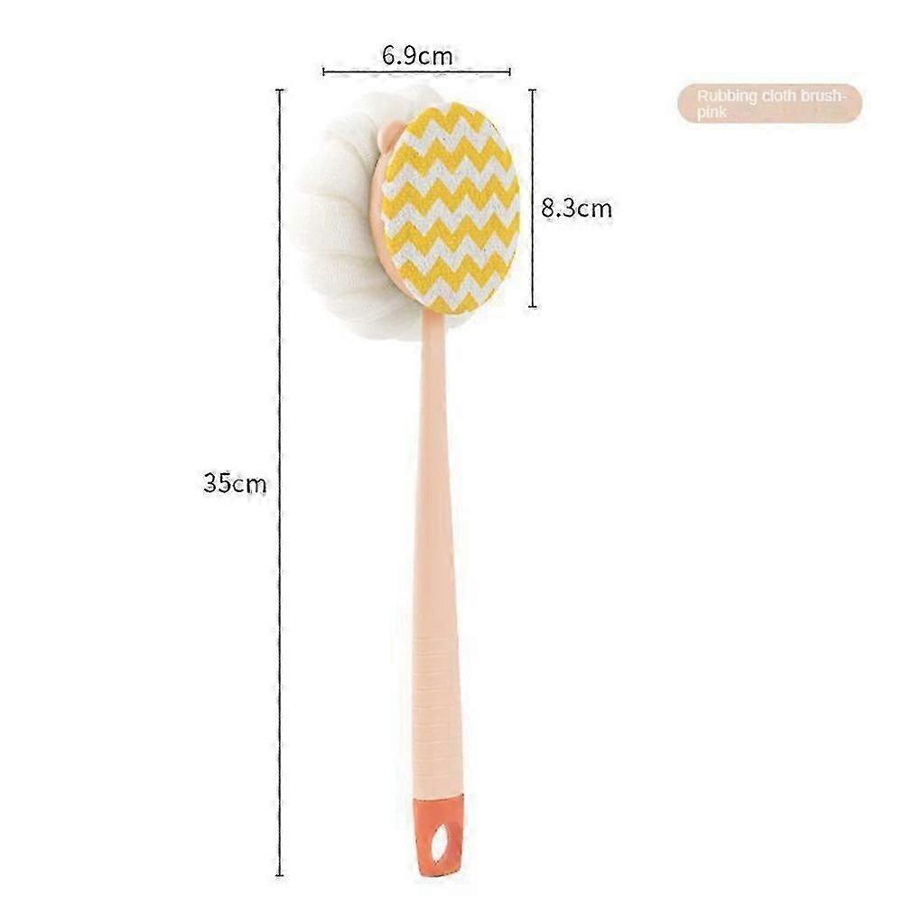 Brosse De Bain À Manche Long Éponge À Maille Douce Épurateur De Dos Corps Puff Douche Loofah