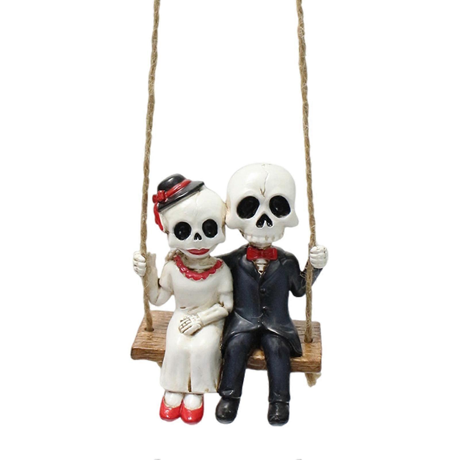 Resin Skull Statue Resin Ghosts Figurine Ornaments for Garden Patios Decoration: