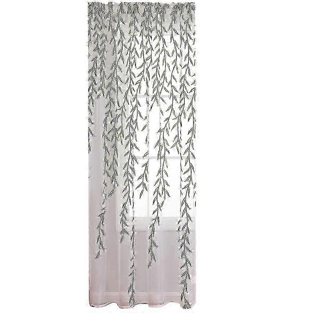 Modern Wicker Pattern Privacy Window Sheer Drape for Bedroom