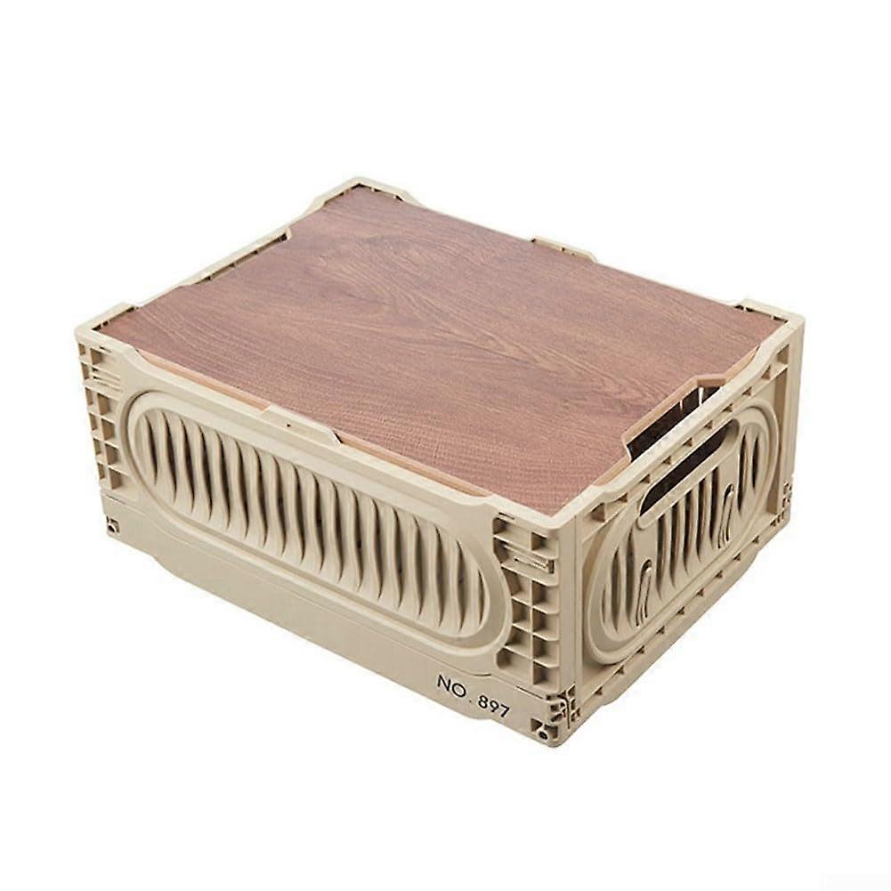 Portable Outdoor Storage Box with Quick Fold Design Ideal for Carrying Camping Utensils (White)