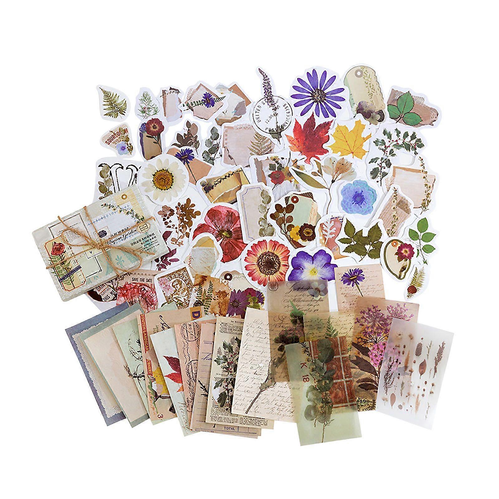 2025 Latest Model  60 Sheets Vintage Scrapbook Accessories Set Assorted