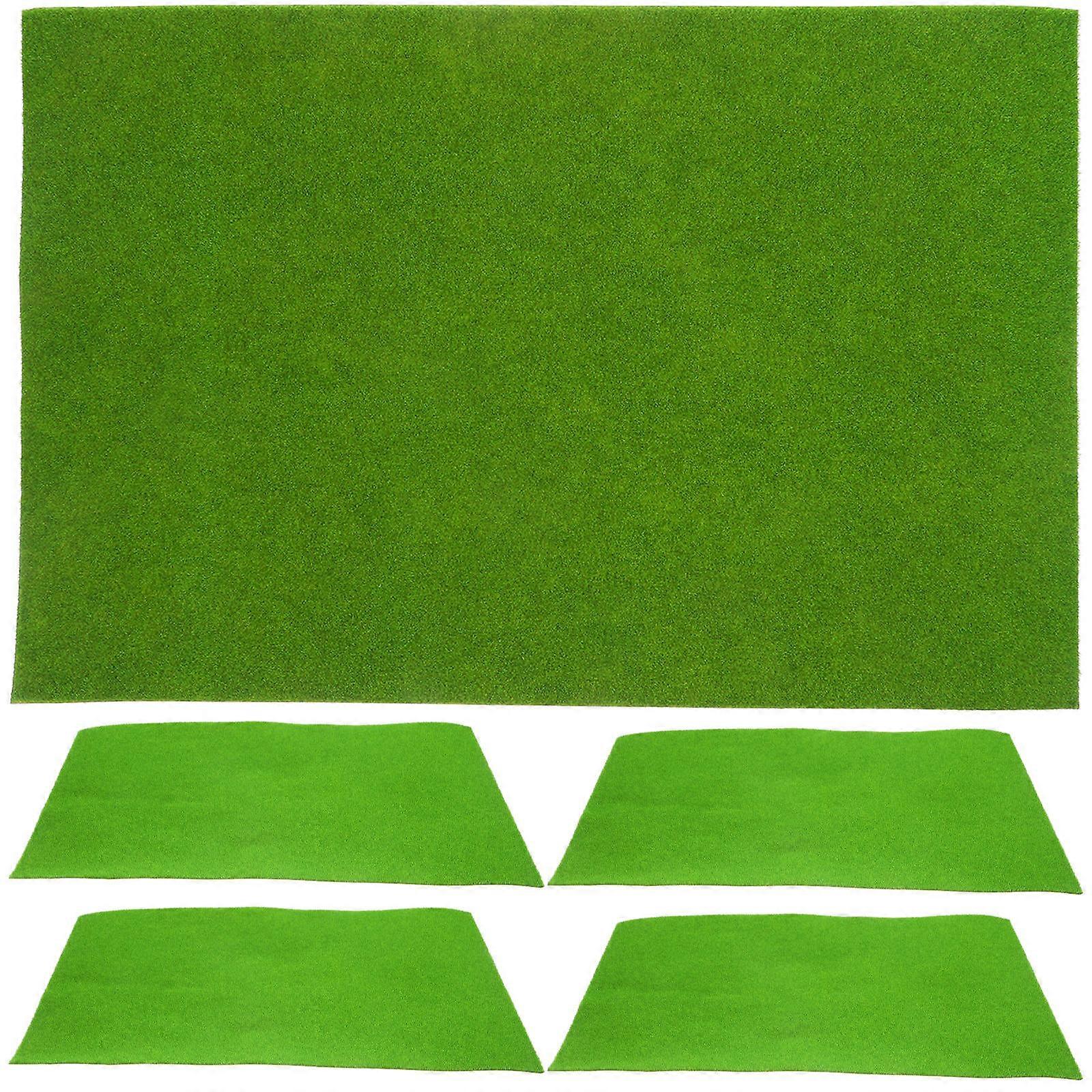 Diy Grass Turf Nylon Flocking Plastic Turf Mat For Garden Simulation Scenery Decoration 30.00X21.00X0.10CM 5Pack