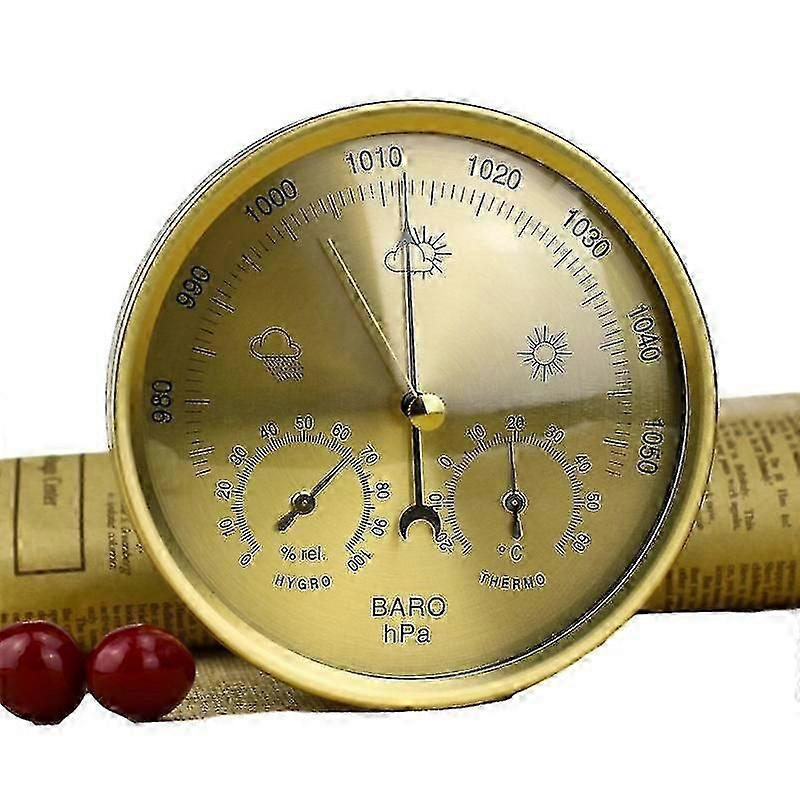 Analog Indoor/outdoor Weather Barometer Station Stainless Steel Frame Includes Barometer, Hygrometer And Thermometer Multi-color Optional