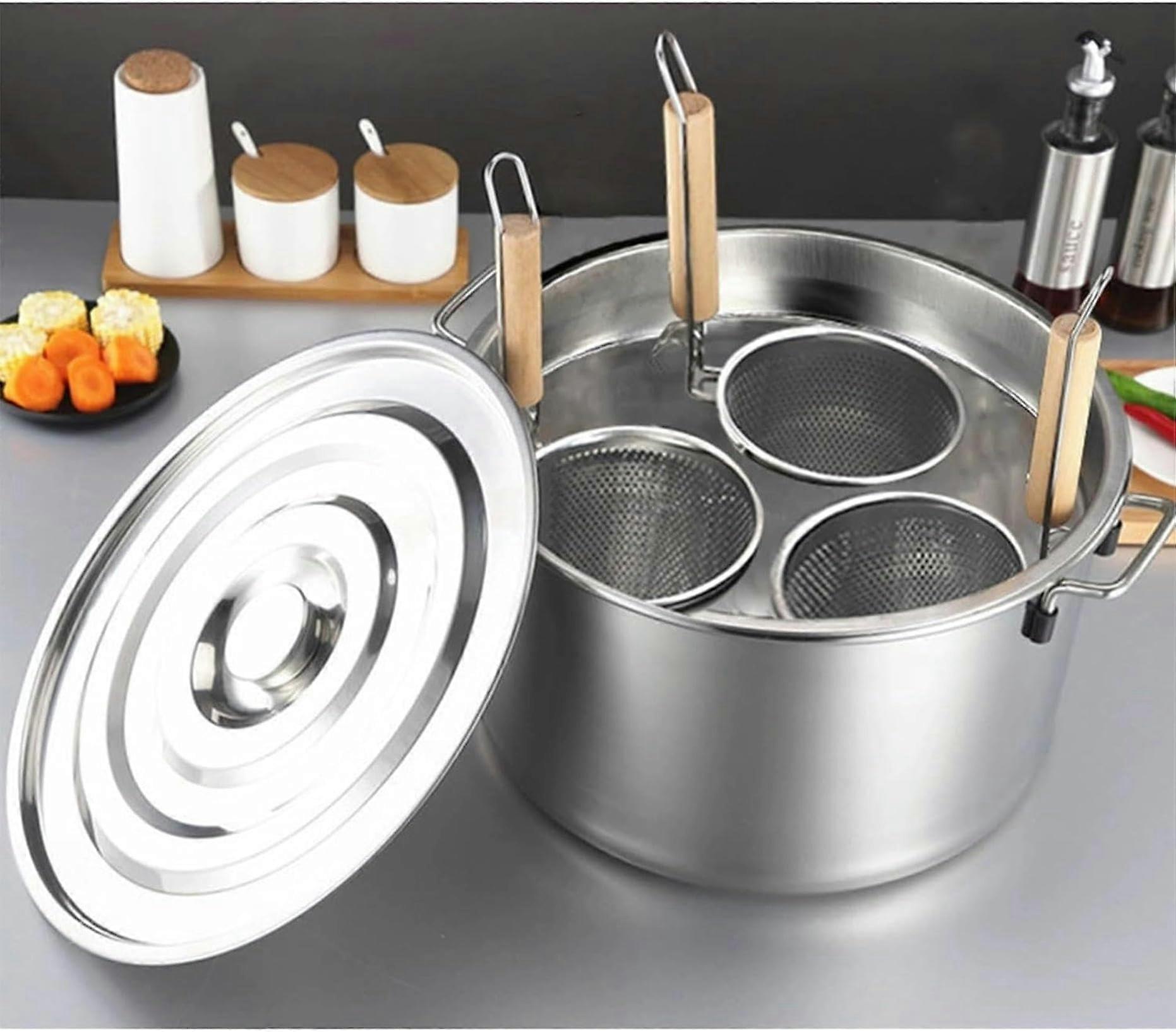 Noodle pot cooking pots, noodle cooker set with insert strainer basket, soup pot set, 5 holes