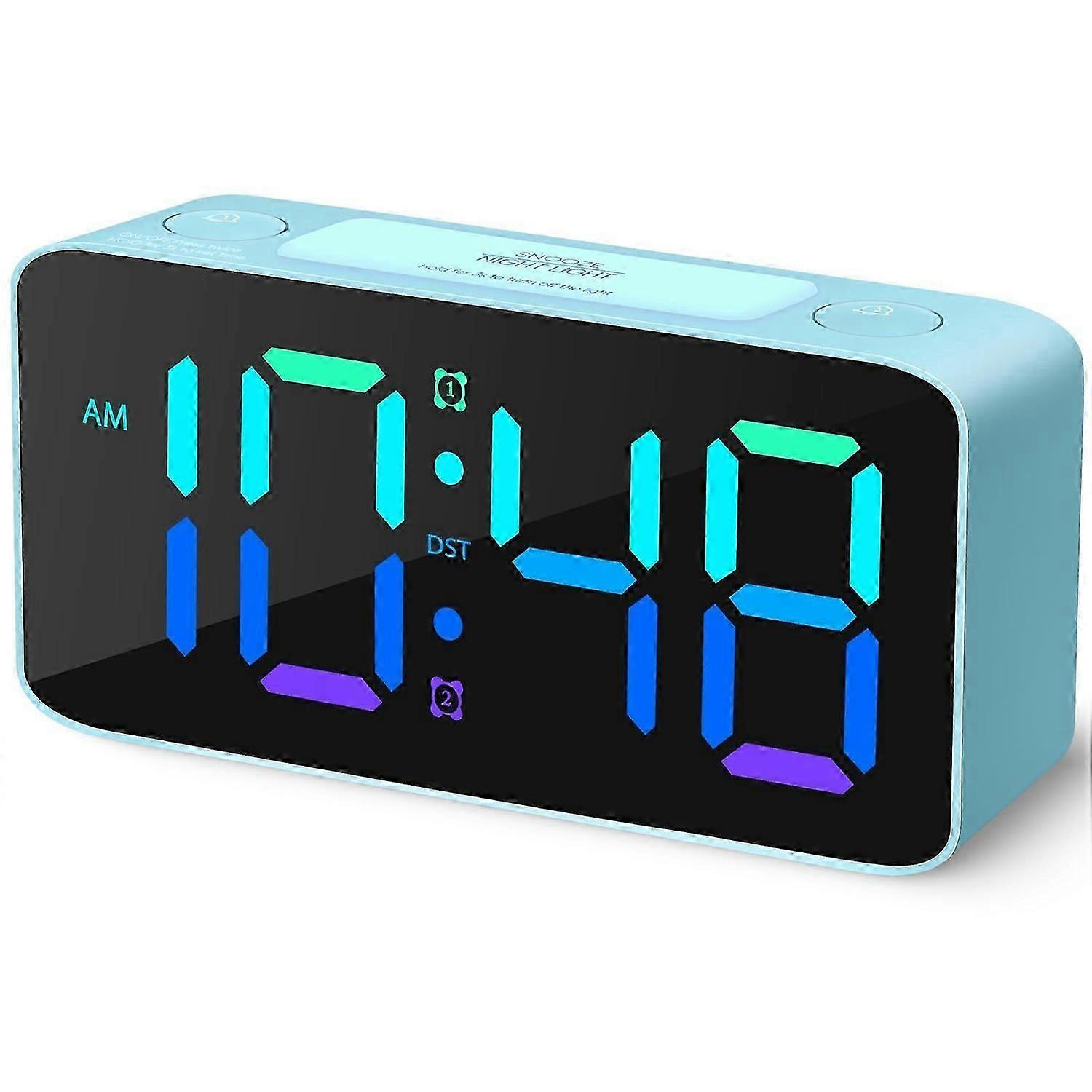 Super Loud Alarm Clock for Heavy Sleepers Adults Digital Clock with 7 Color Night Light-Good