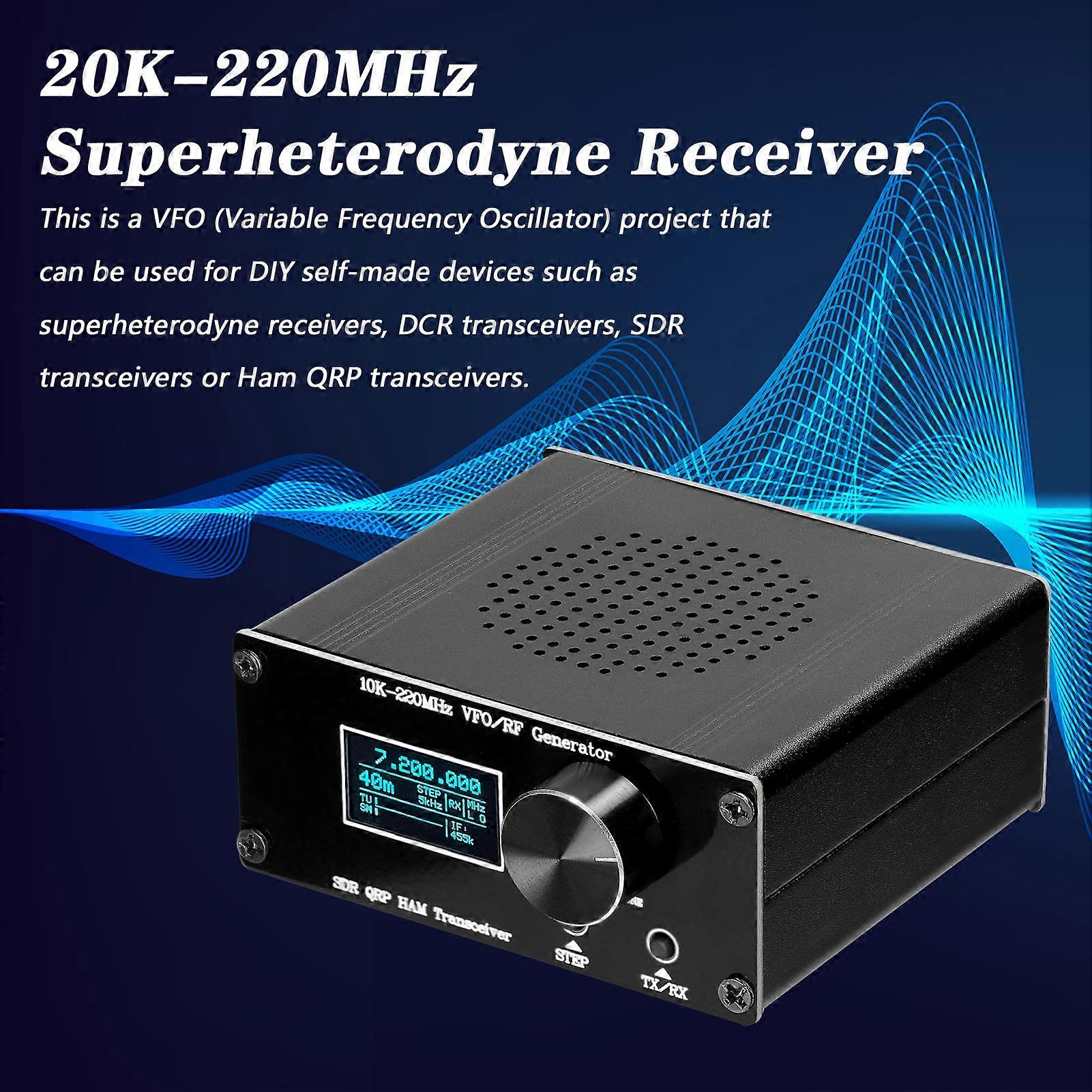 20K-220MHz Superheterodyne Receiver Software Defined HAM QRP Transceiver RF Generator VFO Radio Debugger