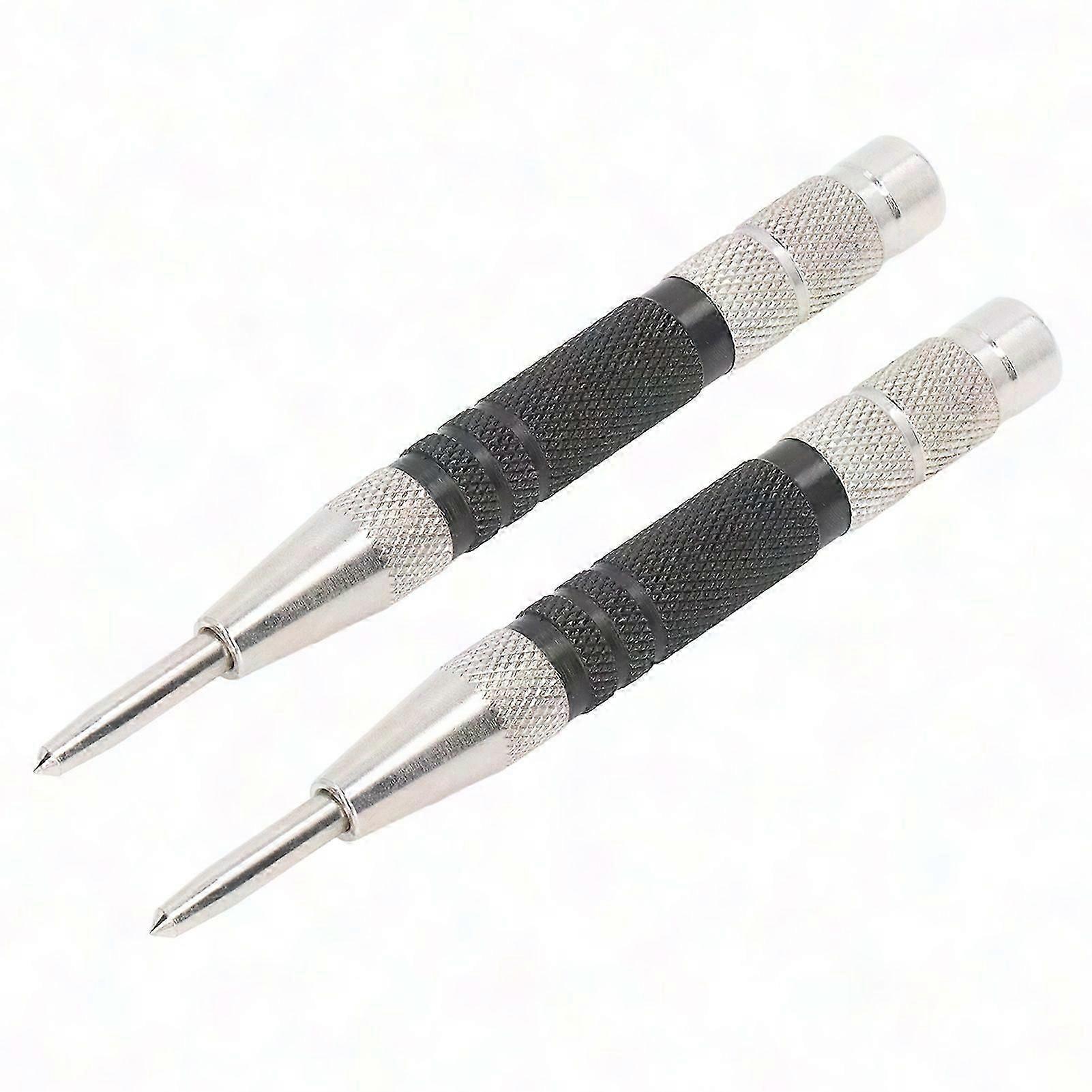 2 Pcs Automatic Center Punch 6in Spring Loaded High Speed Steel for Installation & Maintenance