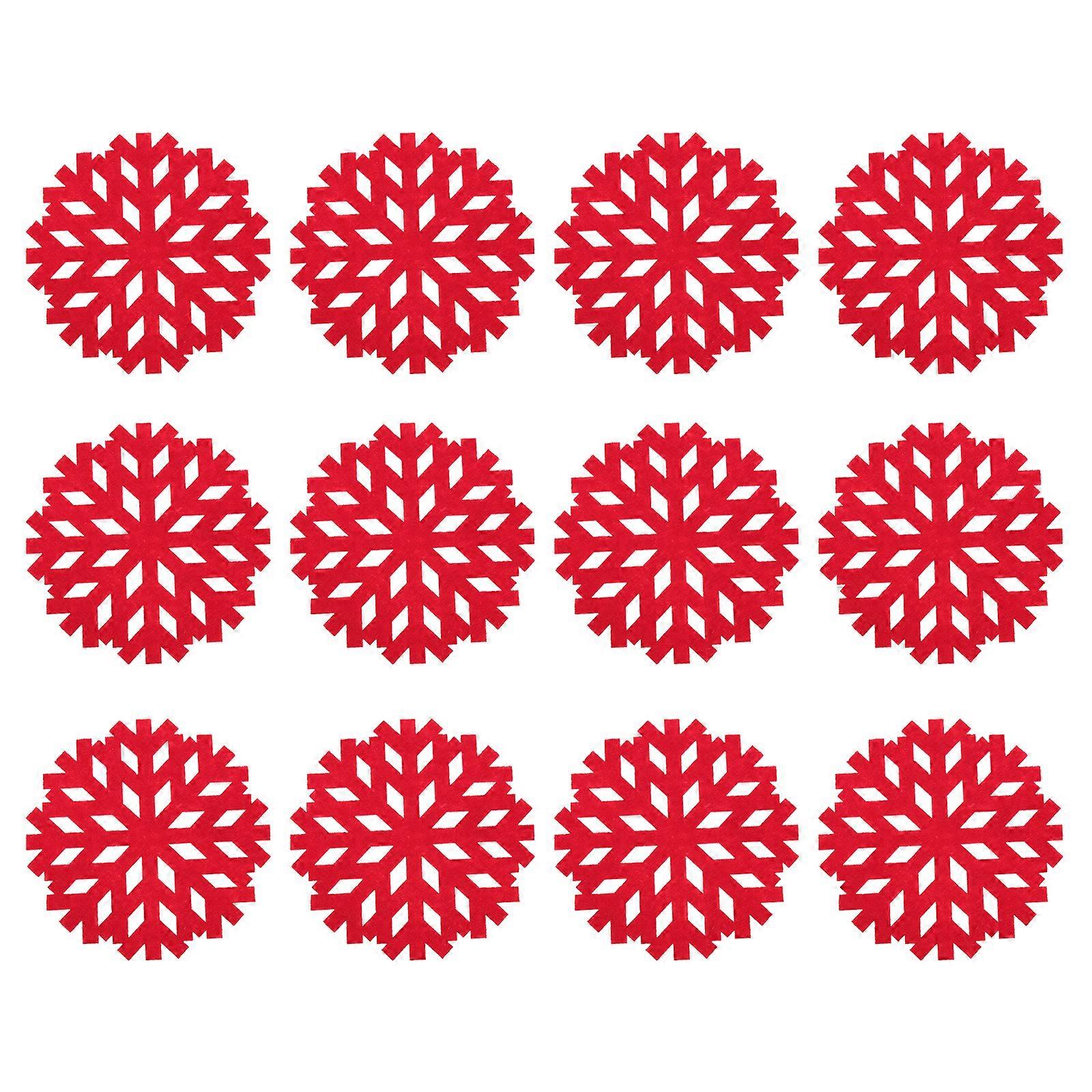 Hópelyhek tányéralátétek filc alátétek italokhoz csúszásmentes bögre szőnyeg étterem 3,9×3,9×0,1 hüvelyk 12db