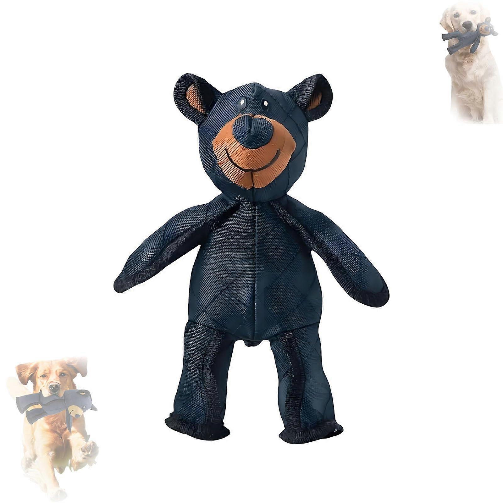 Unbreakable Bear for Dogs, Indestructible Plush Dog, Robust Chewer (Black)