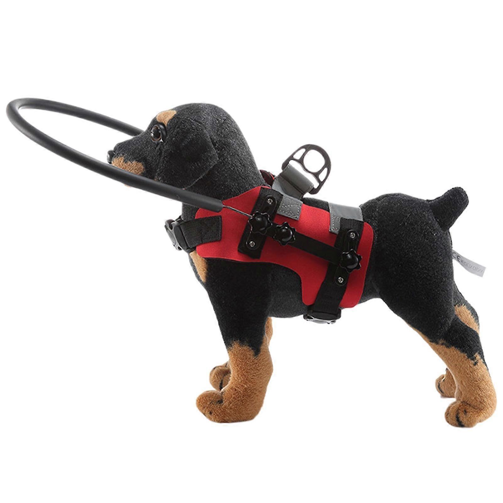 Blind Dog Bumper, Adjustable Lightweight Bumper AntiCollision Rings Protective Device, Red