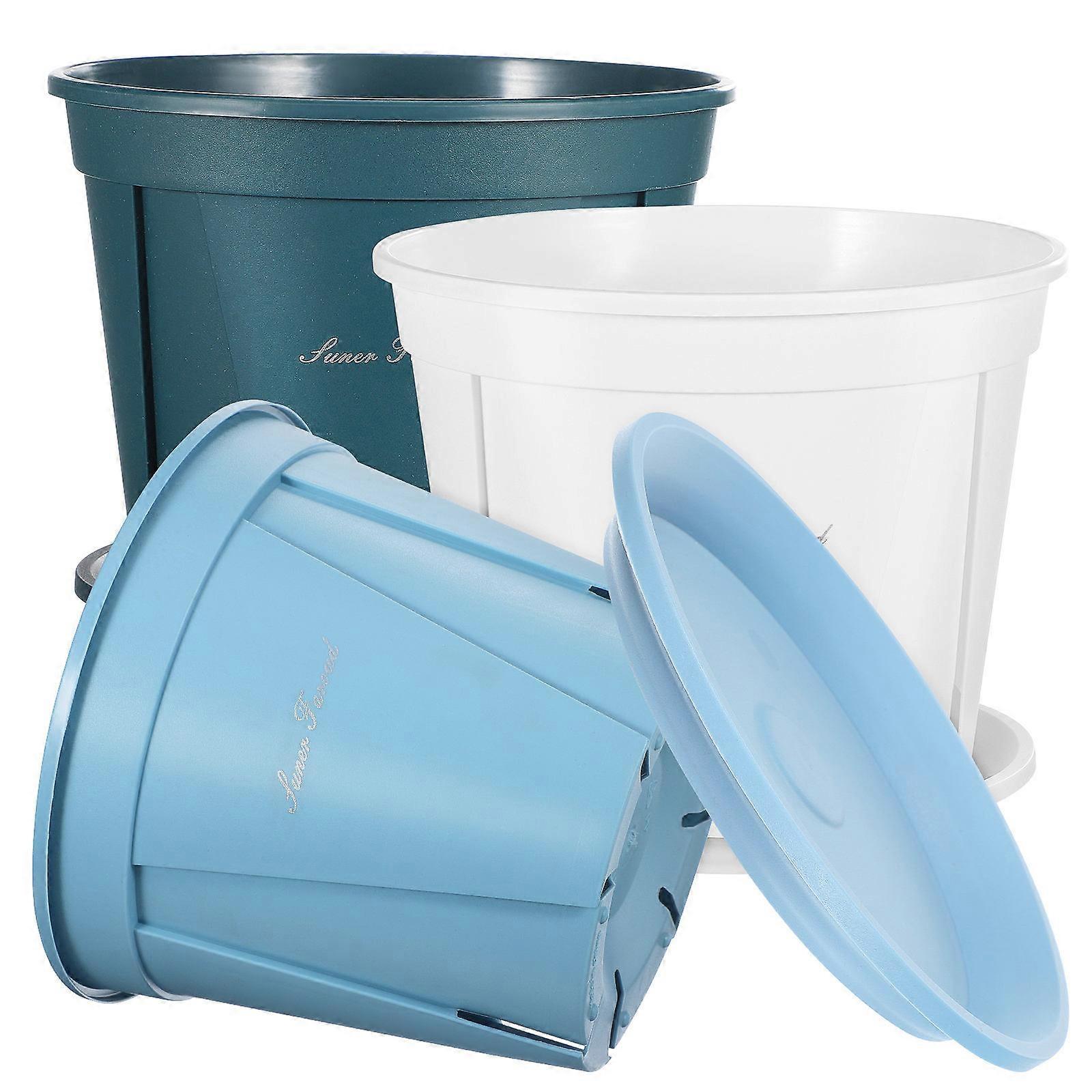 Plastic Pots for Plants Lasting Performance Ideal for Office Workers and Florists 3 Sets