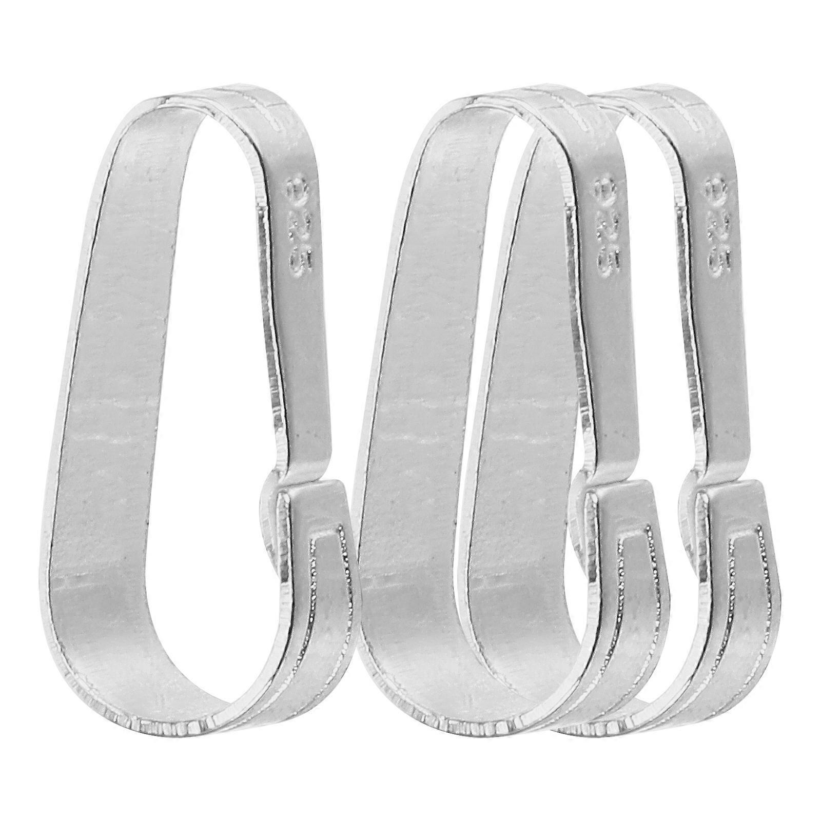 3pcs Silver Pinch Bail Clasp for Necklace DIY Pendant Attachment, Compact Jewelry Connector for Beads and Crystals, Versatile Jewelry Making Supply