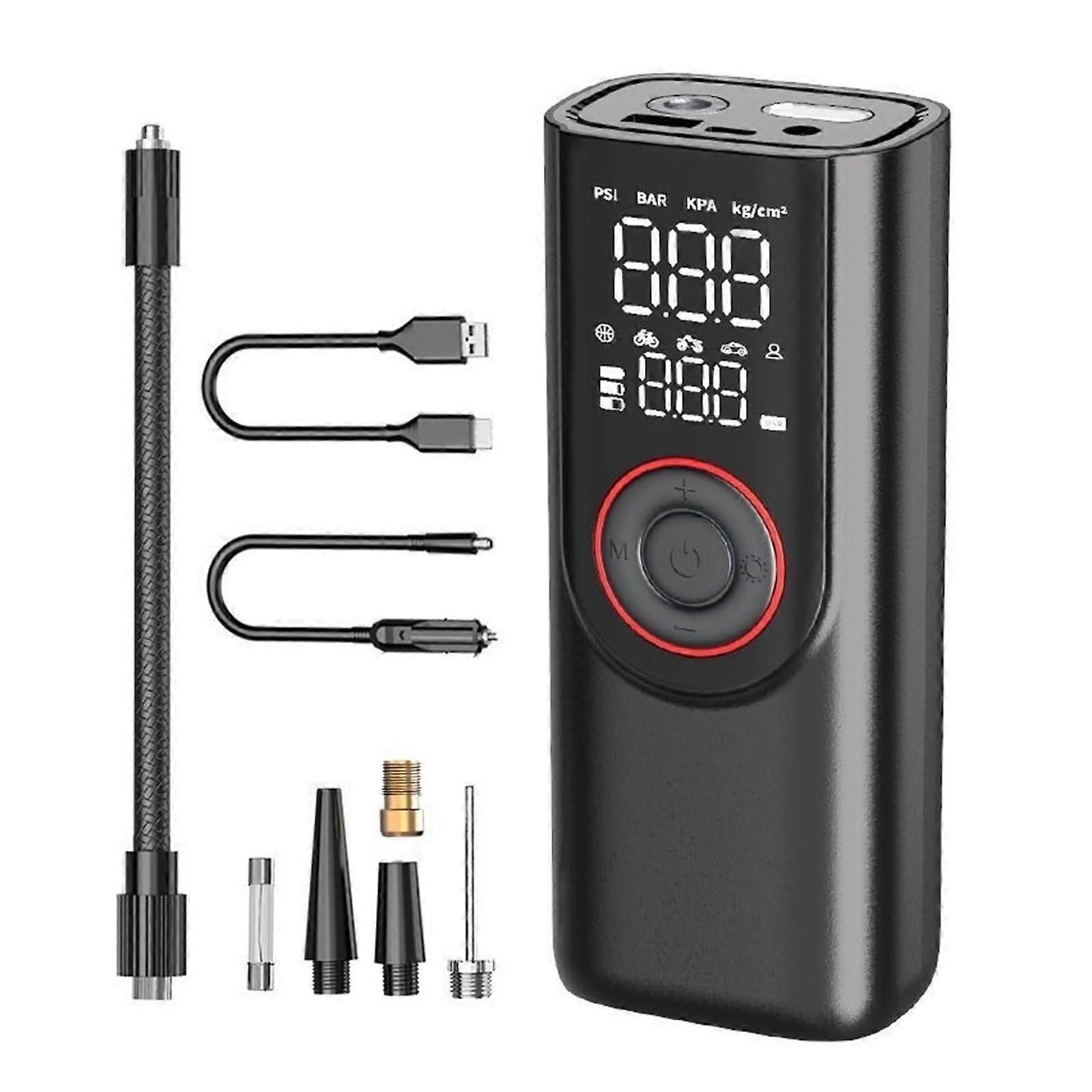 Wireless Tire Inflator 6000mAh Electric Portable Air Compressor for Car Fast Inflation, Powerful Performance