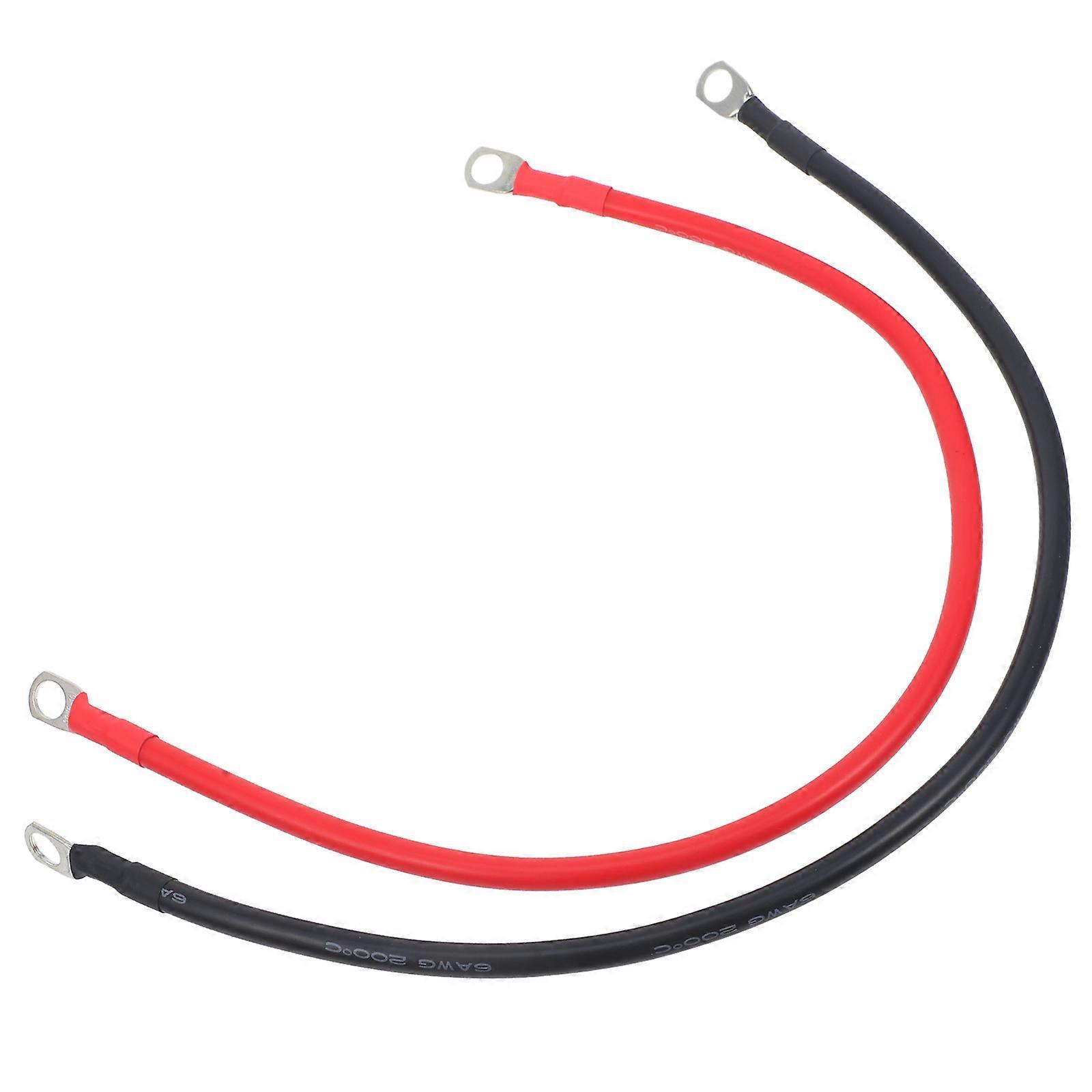 2pcs Pure Copper Car Battery Cables – Positive & Negative Terminal Leads for Truck, Boat, Solar Inverter Power Connection – Easy Install